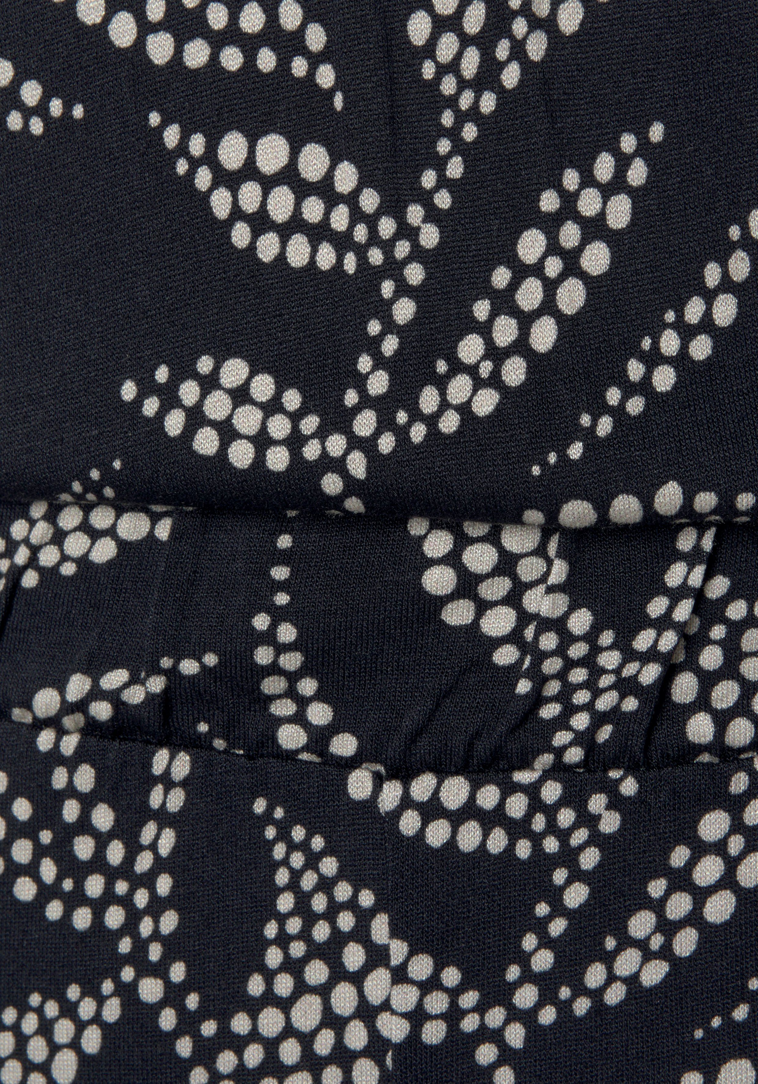 LASCANA Overall mit Blätterdruck und Bindeband im Rücken, sommerlicher Jumpsuit