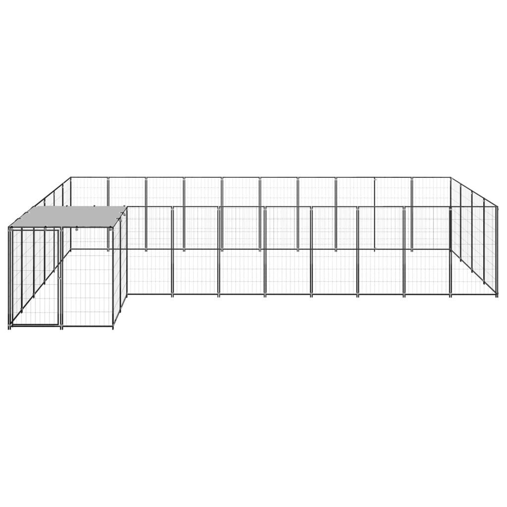 vidaXL Hundezwinger, Hundekäfig Schwarz 13,31 m² Stahl