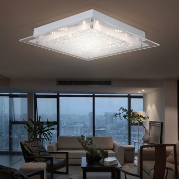 etc-shop LED Deckenleuchte, LED-Leuchtmittel fest verbaut, Warmweiß, Deckenleuchte Wohnzimmerlampe Deckenlampe, tropfenförmiges Glas