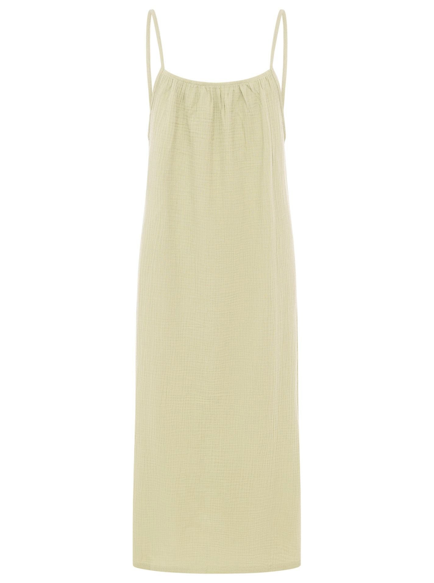Zwillingsherz Trägerkleid Baumwoll Maxi Musselin "Uni"