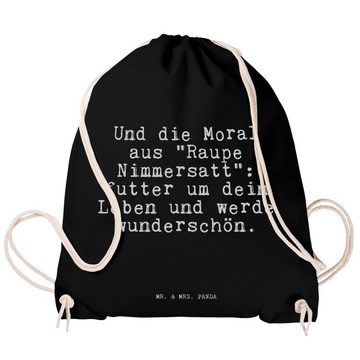 Mr. & Mrs. Panda Sporttasche Und die Moral aus... - Schwarz - Geschenk, Lebenslehre, Beutel, Tasch (1-tlg)