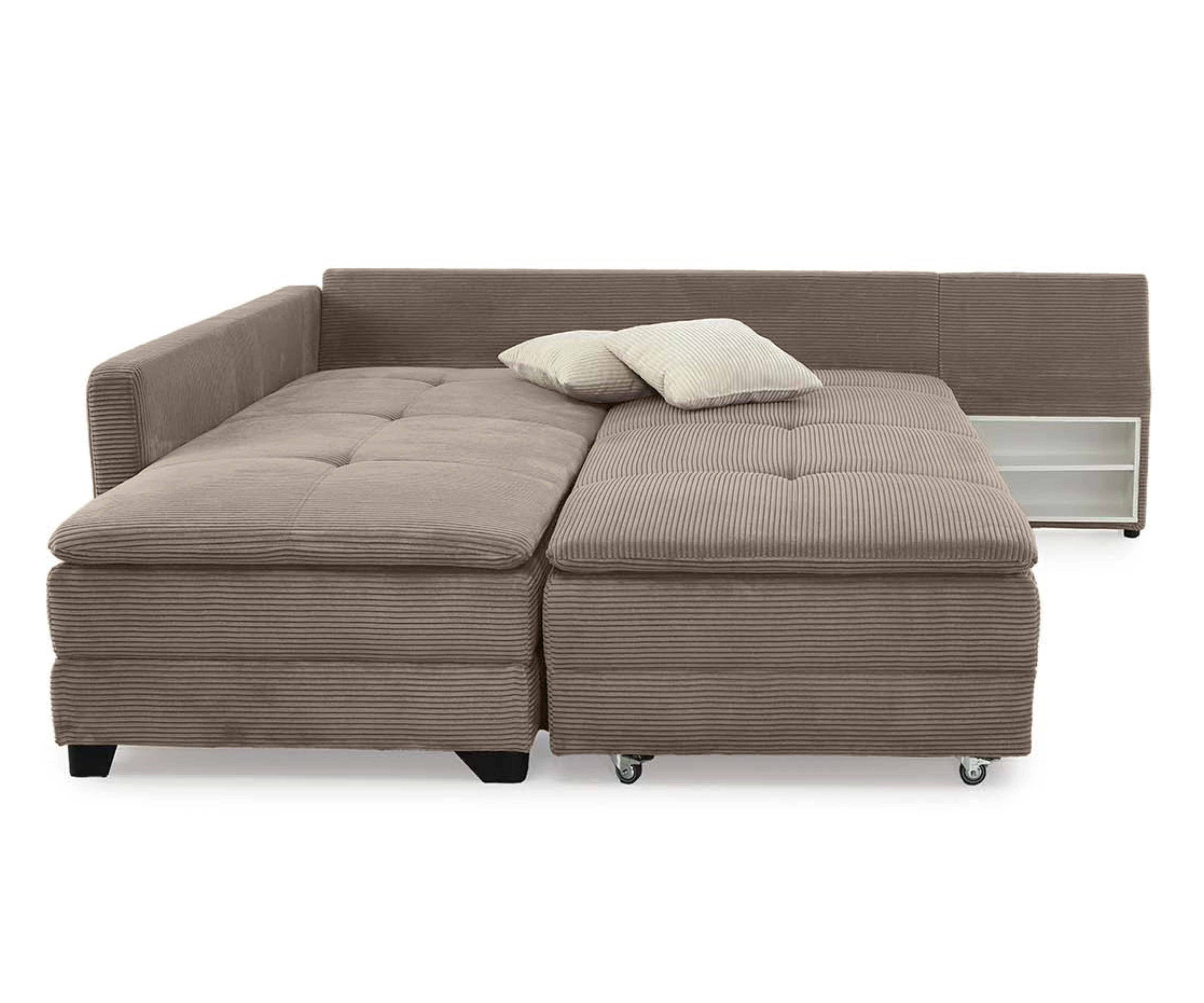 luma-home Ecksofa 15162, Dauerschläfer-Doppelbett 306x223 cm, günstig online kaufen