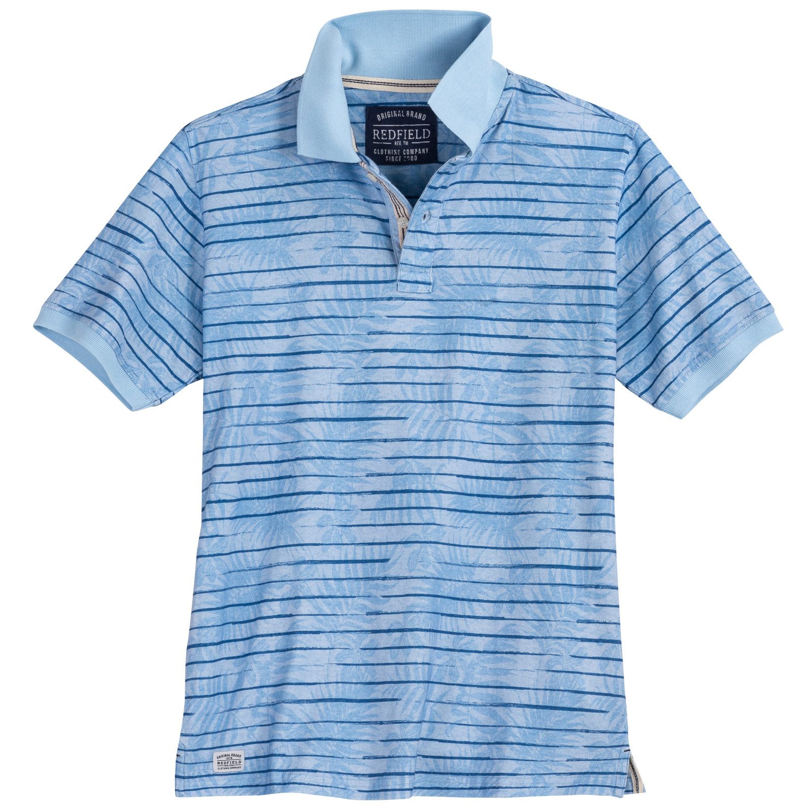 Poloshirt Redfield XXL Poloshirt Streifen/floral hellblau