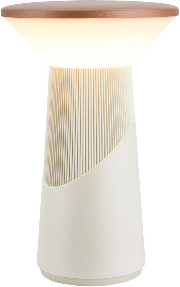 Briloner Leuchten LED Tischleuchte PILIA, LED wechselbar, 15x24 cm, Akku tauschbar, Indoor/Outdoor, Wohnzimmer, Balkon