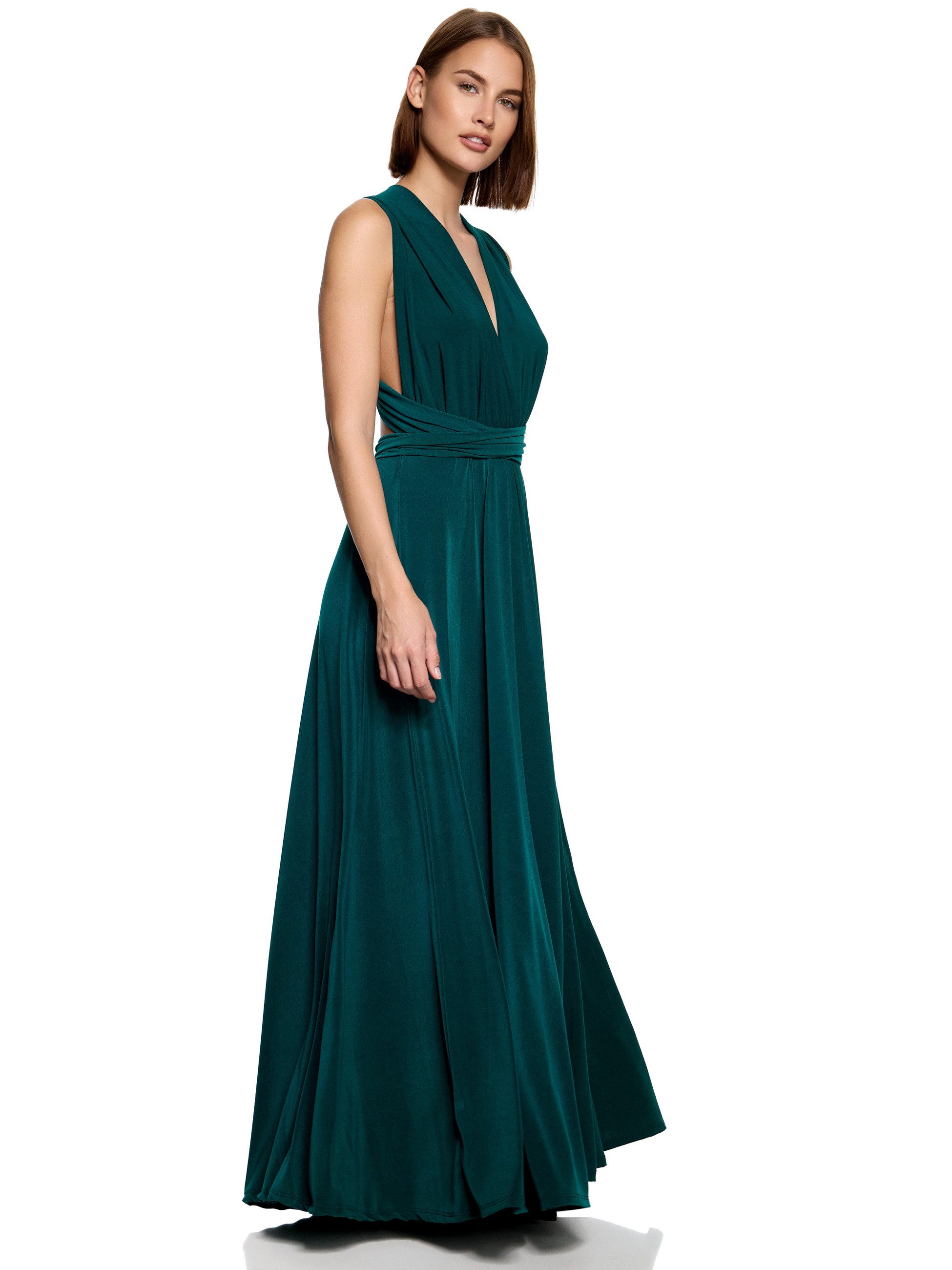 Worldclassca Abendkleid Worldclassca Abendkleid Partykleid Lang mit Schlitz Sommerkleid Maxikleid Cocktailkleid Wickelkleid Elegant Schulterfrei Ärmellos