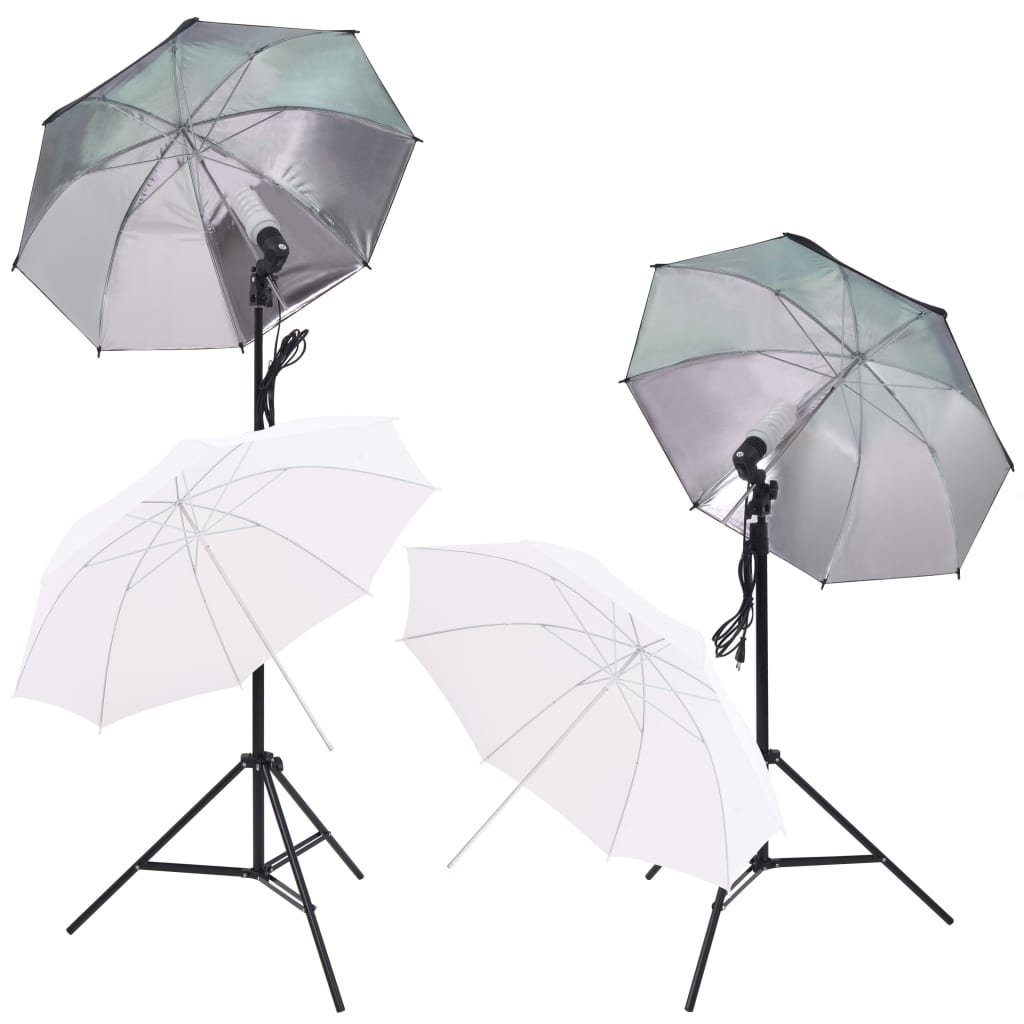 vidaXL Fotohintergrund Fotostudio Set Softbox-Lampen Schirm Hintergrund Reflektor