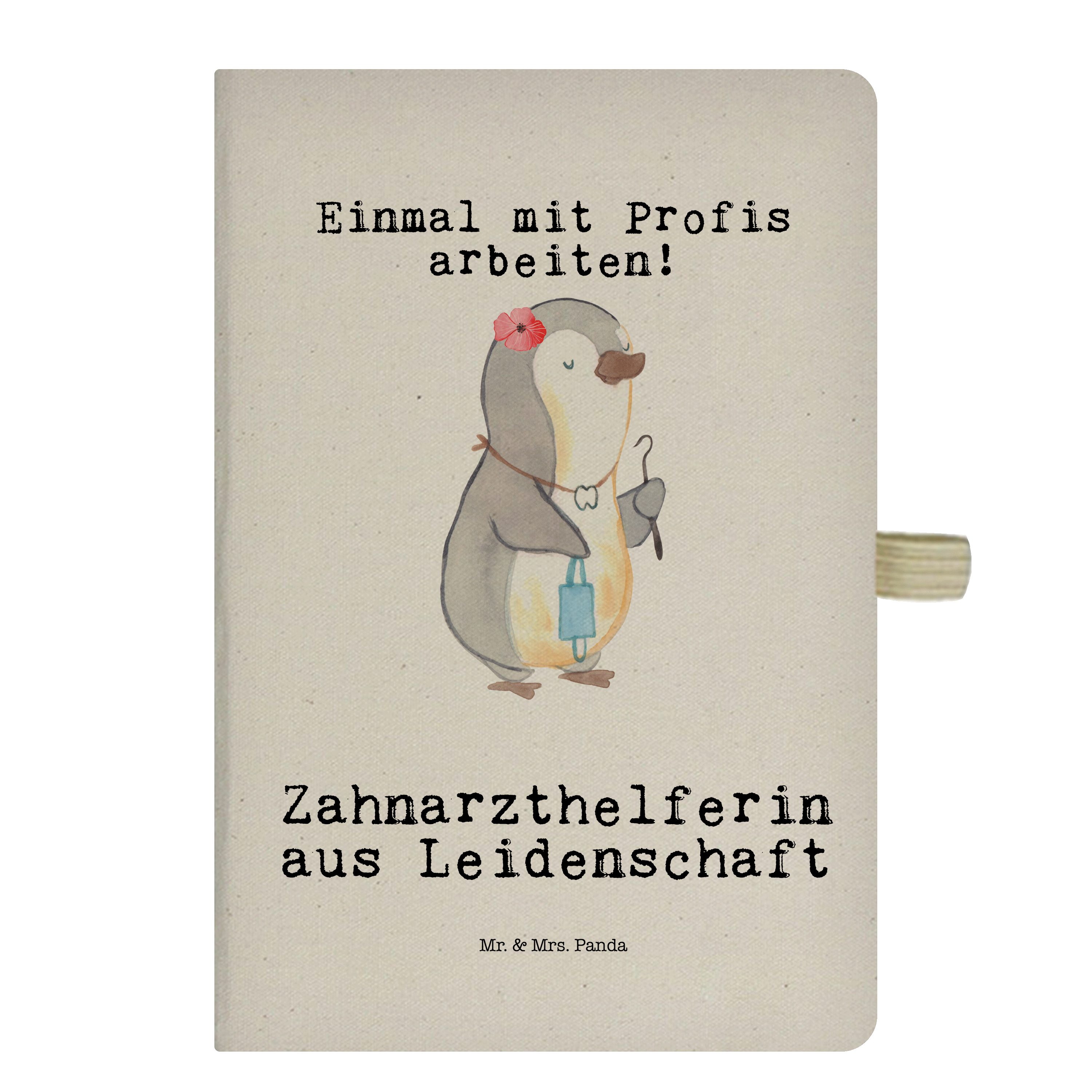 Mr. & Mrs. Panda Notizbuch Zahnarzthelferin aus Leidenschaft - Transparent - Geschenk, Tagebuch, Mr. & Mrs. Panda