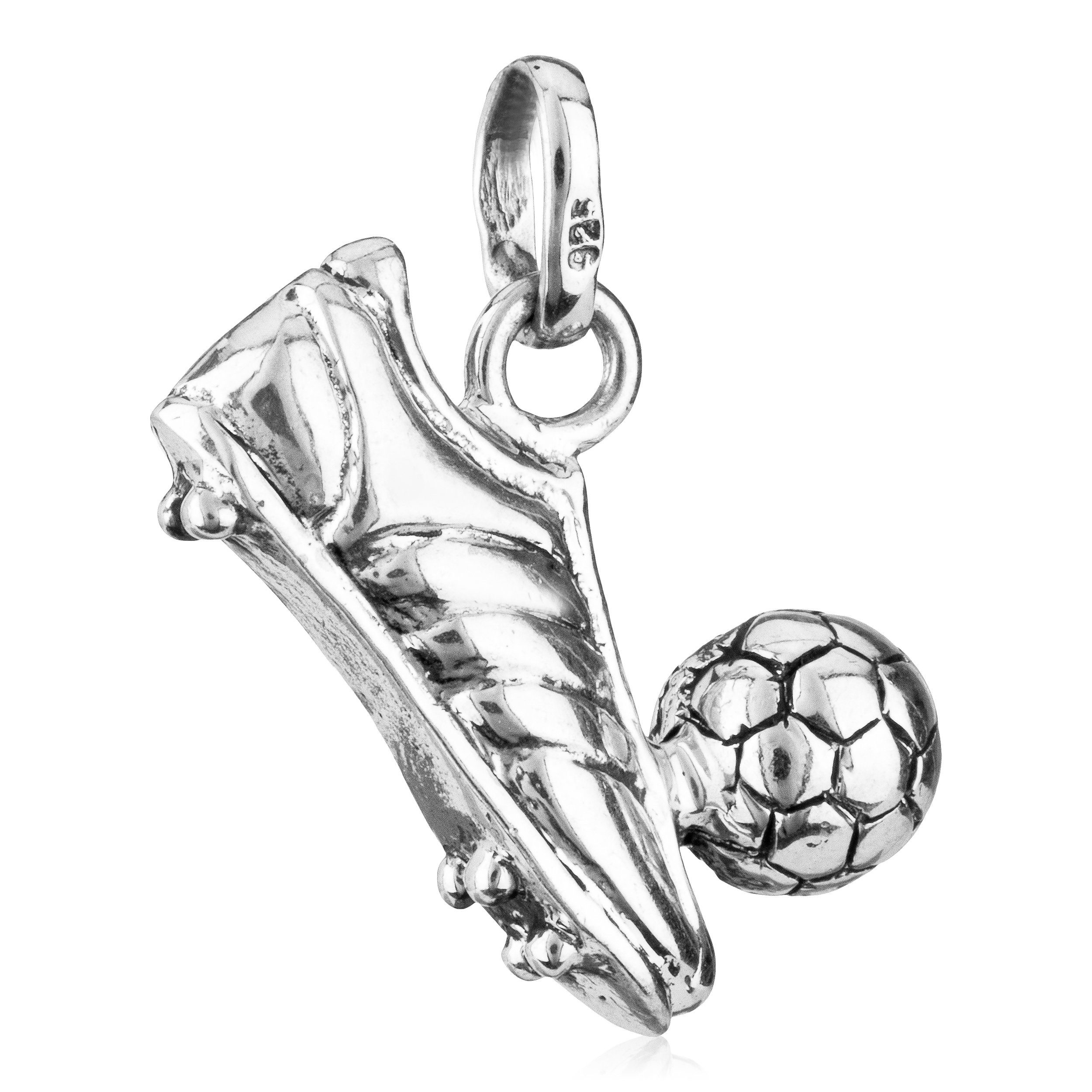 NKlaus Kettenanhänger 925 Silber Fußball Amulett Talisman Kettenanhänger