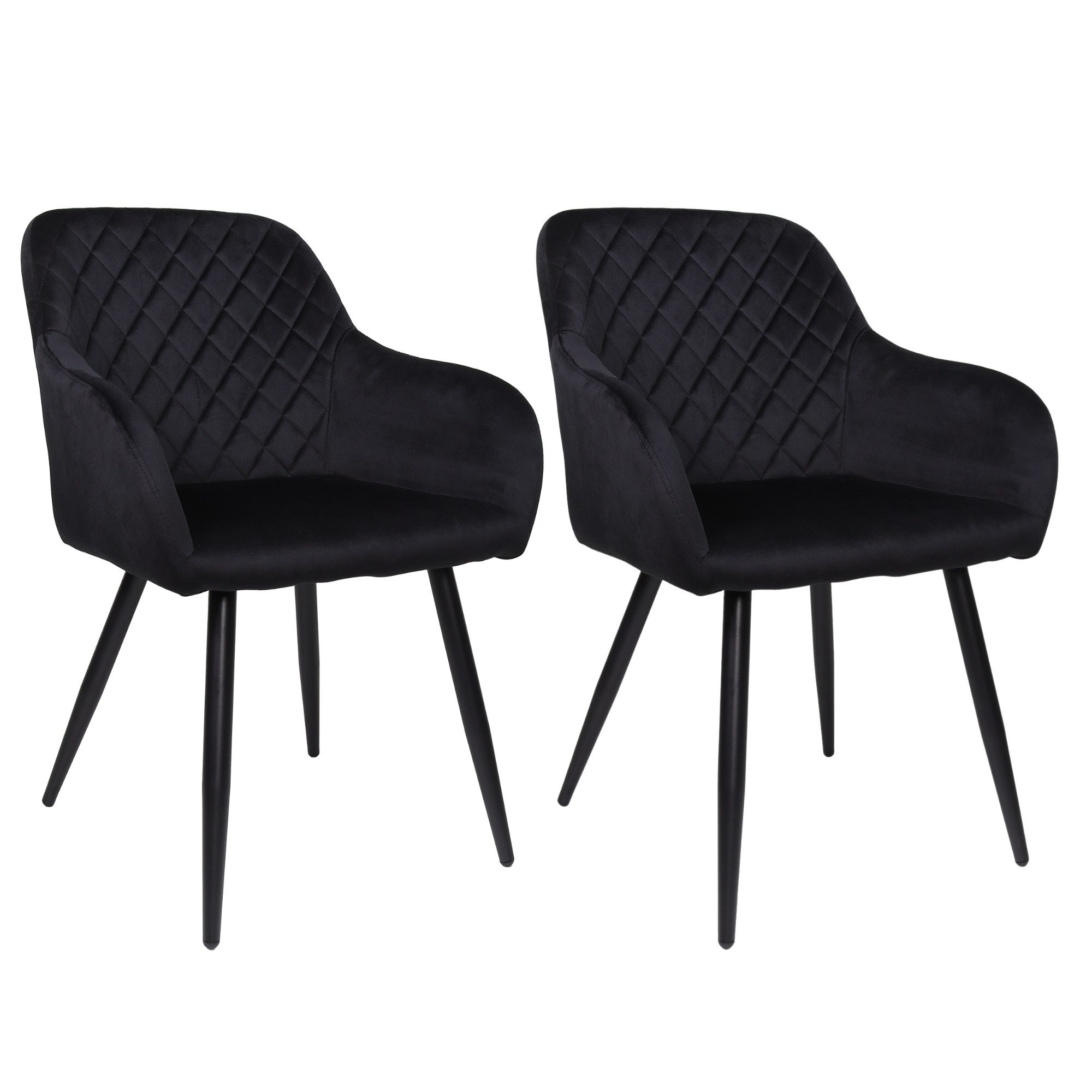 Albatros International Esszimmerstuhl Esszimmer Stühle 2 er Set SALO, Stuhl Stühle Esszimmerstühle, Küche (2er Set, Schwarz, Samt Bezug), Küchenstuhl Küchenstühle Essstühle für den Esstisch Ess Stühle