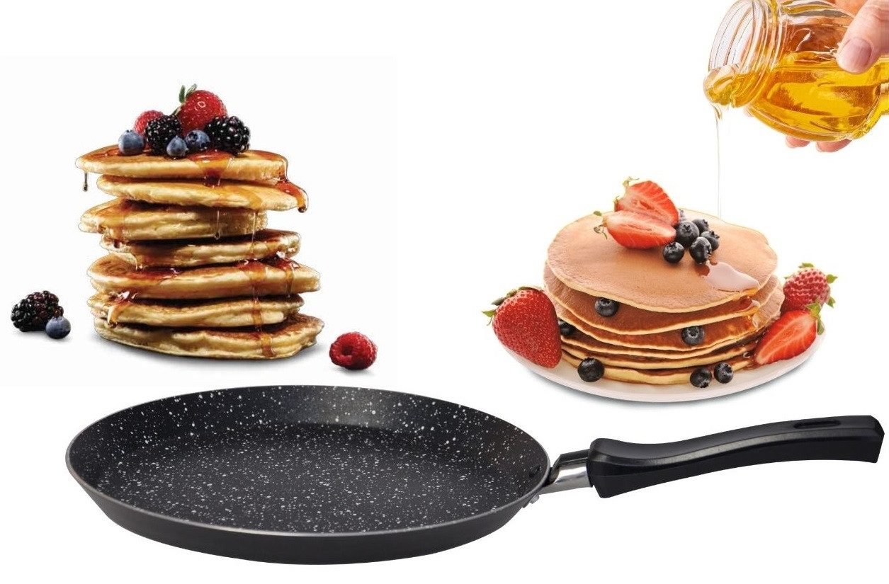 Cheffinger Pfannen-Set Crepespfanne Pfannkuchen Pancake Pfanne Ø28cm Induktion Cheffinger, Material: Aluminium