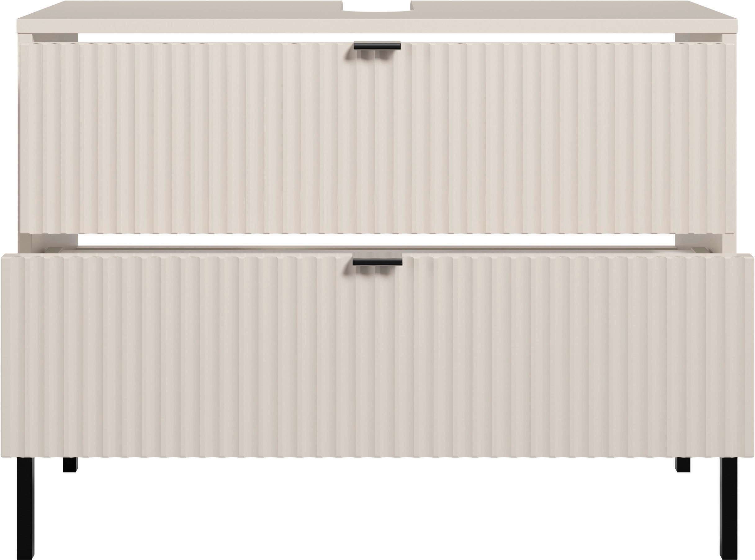 BASIC by Balculina Waschbeckenunterschrank Lucera BxHxT 80x60x32 cm (1-St) Breite 80cm, Unterflurauszug, Metallfüße