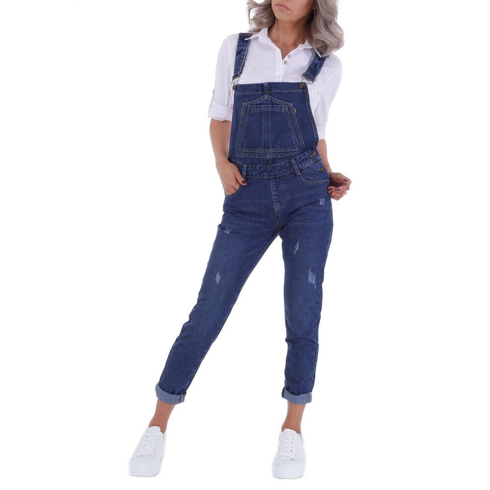 Ital-Design Latzhose Damen Freizeit Latzhose in Blau