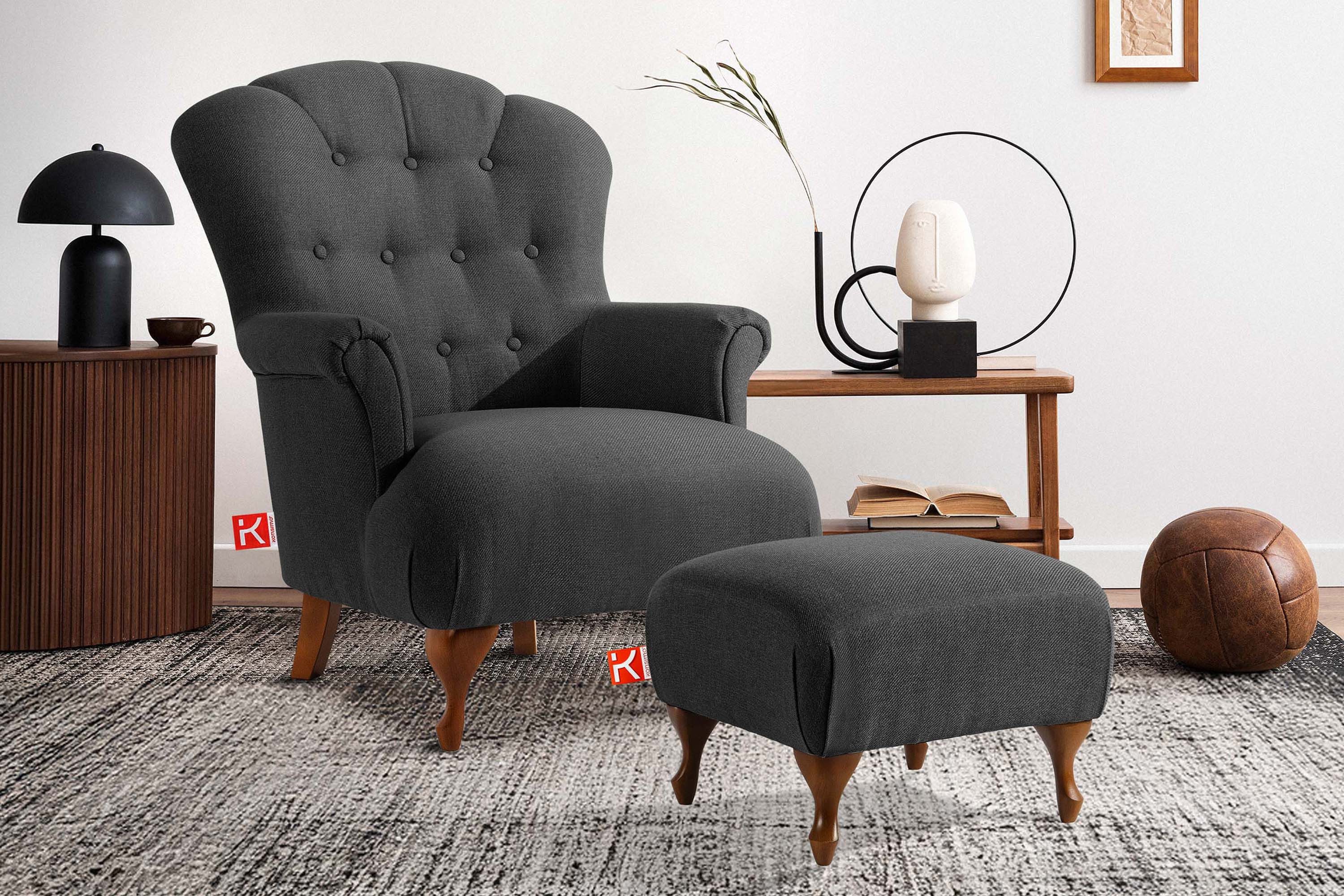 KONSIMO® Sessel TOMIS Einzelsessel mit Fußhocker, günstig online kaufen