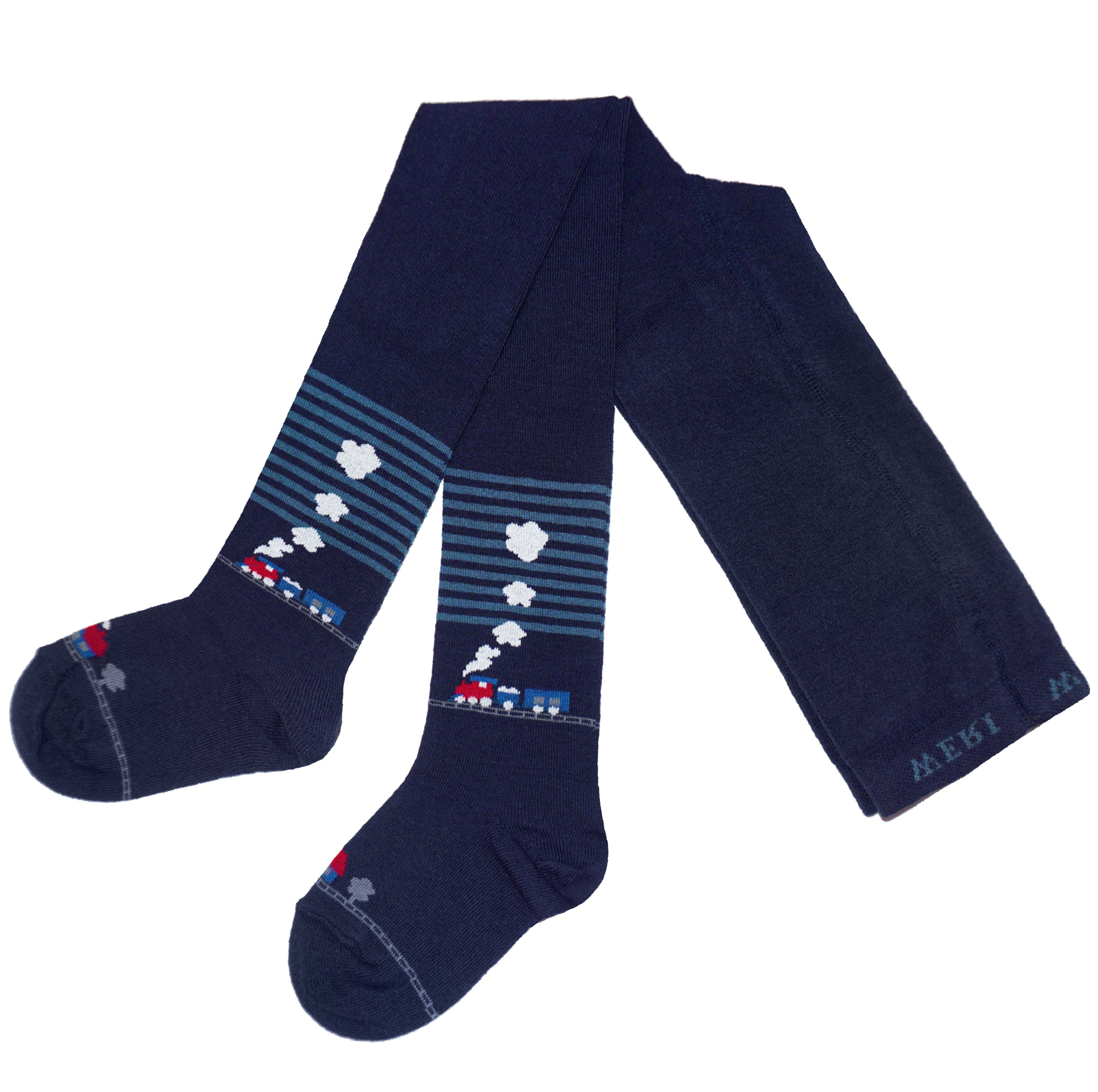 WERI SPEZIALS Strumpfhersteller GmbH Strickstrumpfhose Kinderstrumpfhosen für Jungs >>Eisenbahn<< Baumwolle