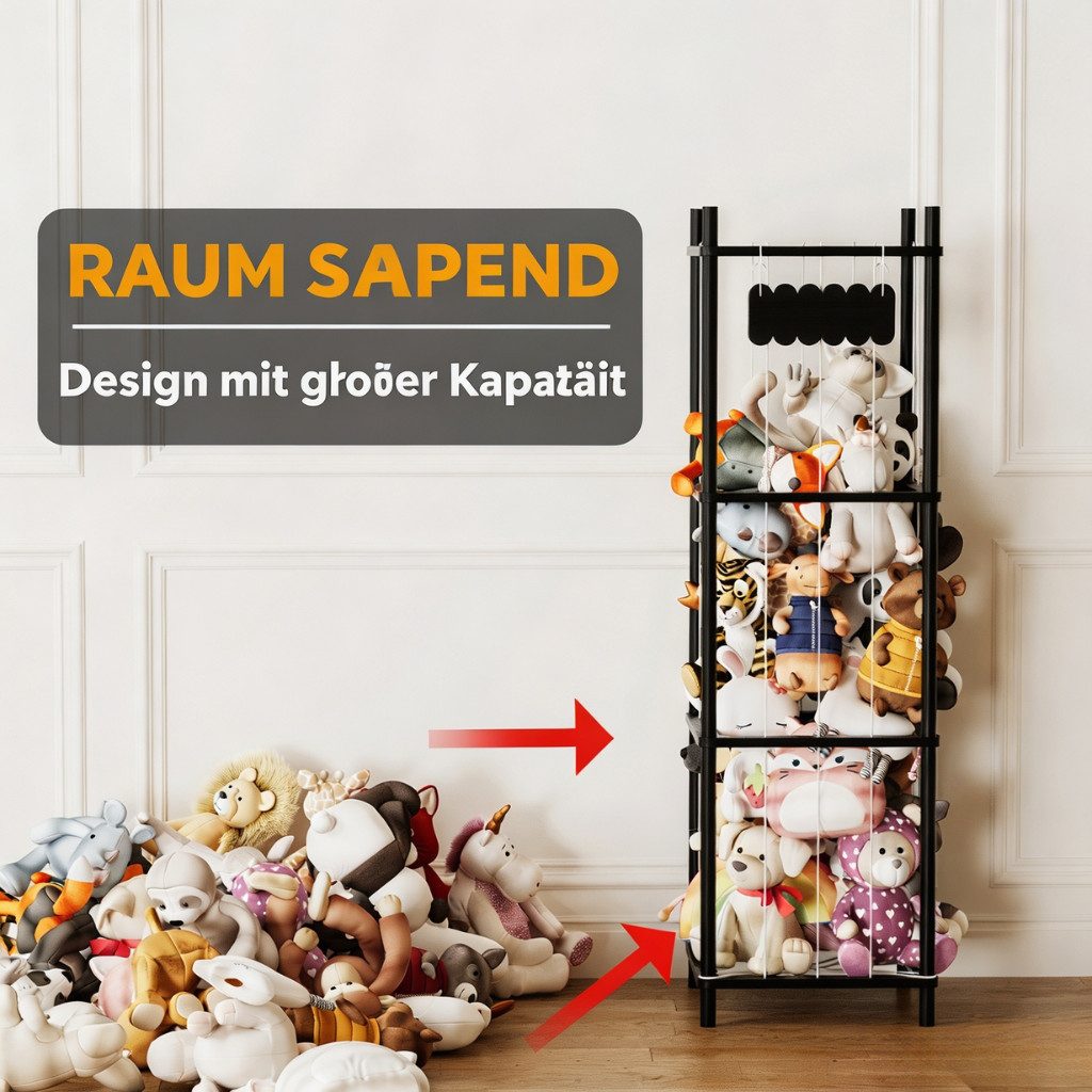 SpaceAid Kinderregal Holz Kuscheltier Aufbewahrung, Stofftier Aufbewahrung, Vertikal platzsparend – Bild 2 von 5