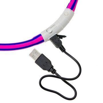 Karlie Hundehalsbandleuchte Visio Light LED Schlauchhalsband violet-pink