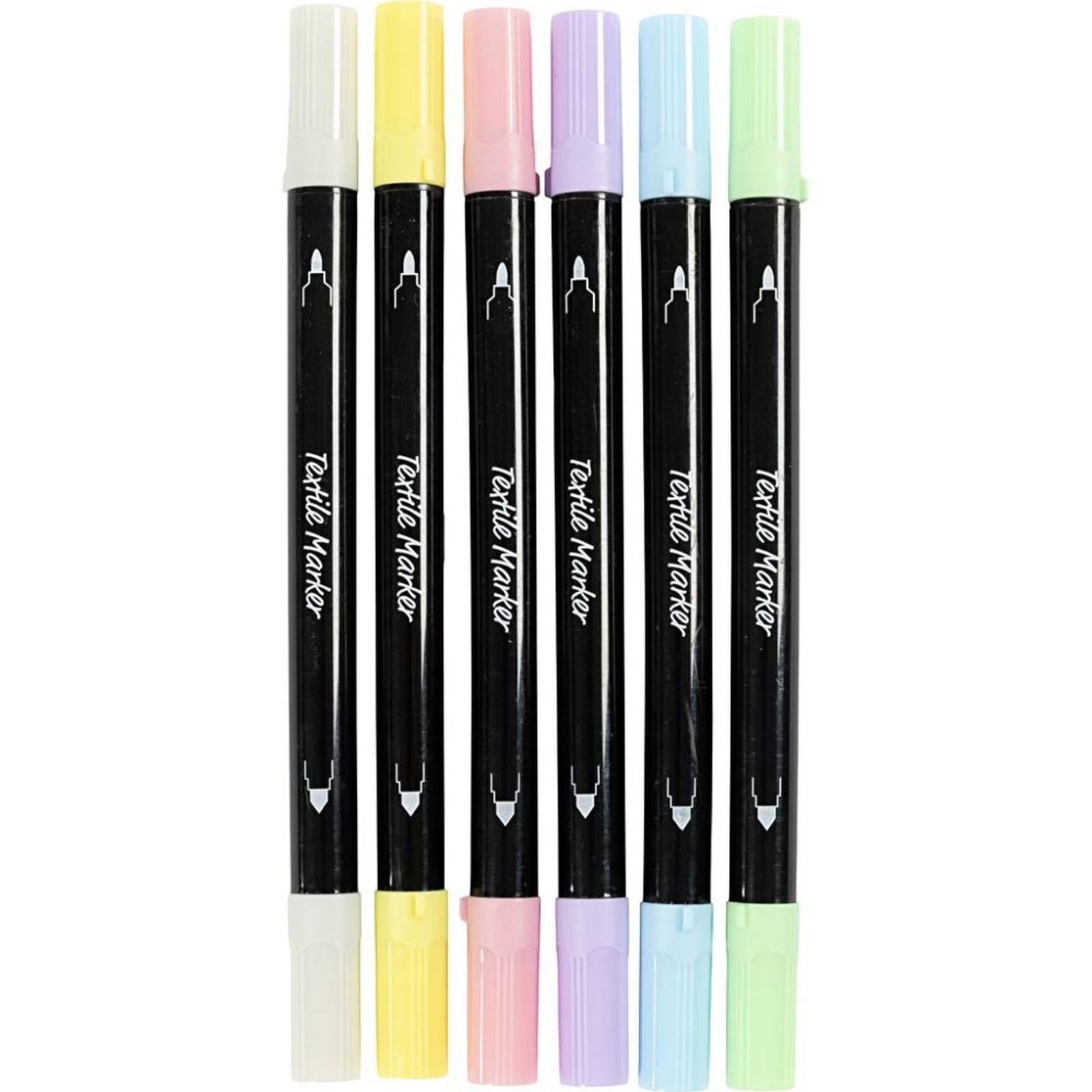 creativ company Textilmarker Permanente Stoffmalstifte, (6-tlg), mit Doppelspitze