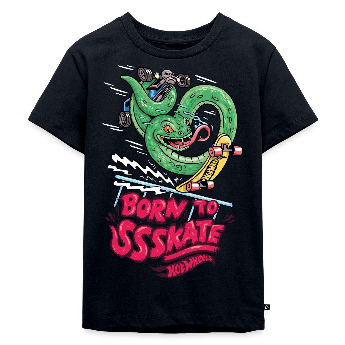 T-Shirt Hot Wheels Schlange Born To Skate Kinder Premium T-Shirt
