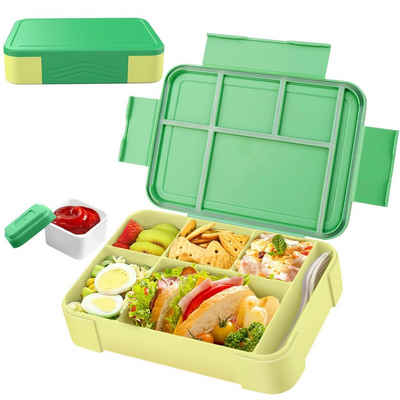 MDHAND Lunchbox Kinder Brotdose (5 Fächer), PP5, (1-tlg), Auslaufsicher & BPA-frei-mit Besteck
