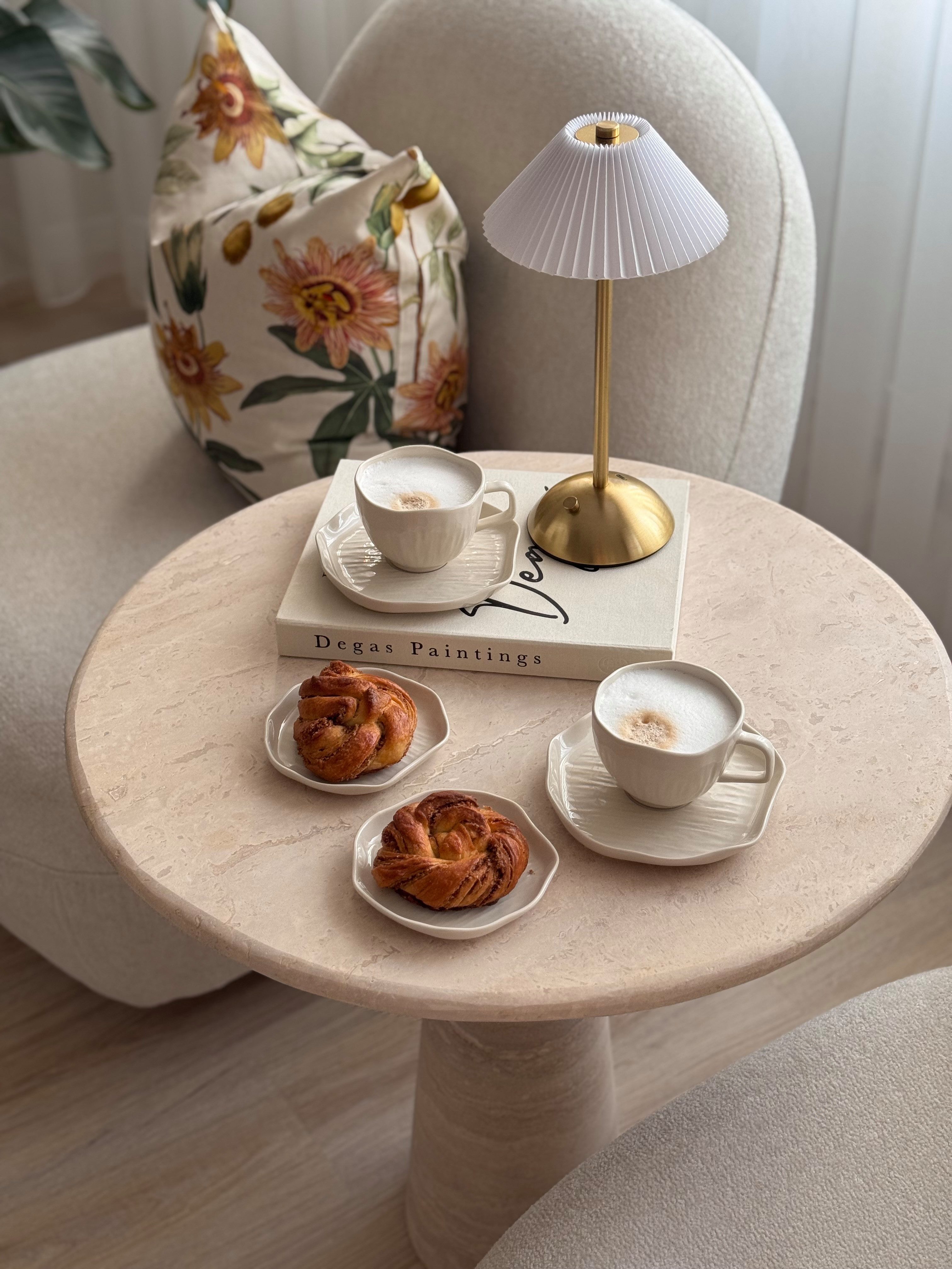 EKA Kaffeeservice Cermico Beige Kaffee-Set (12-tlg), Porzellan