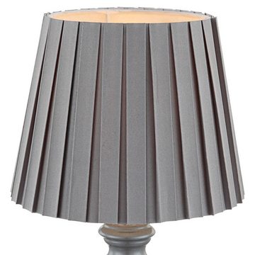 etc-shop Tischleuchte, Leuchtmittel nicht inklusive, Nachttischleuchte Tischlampe Beistellleuchte grau Textil