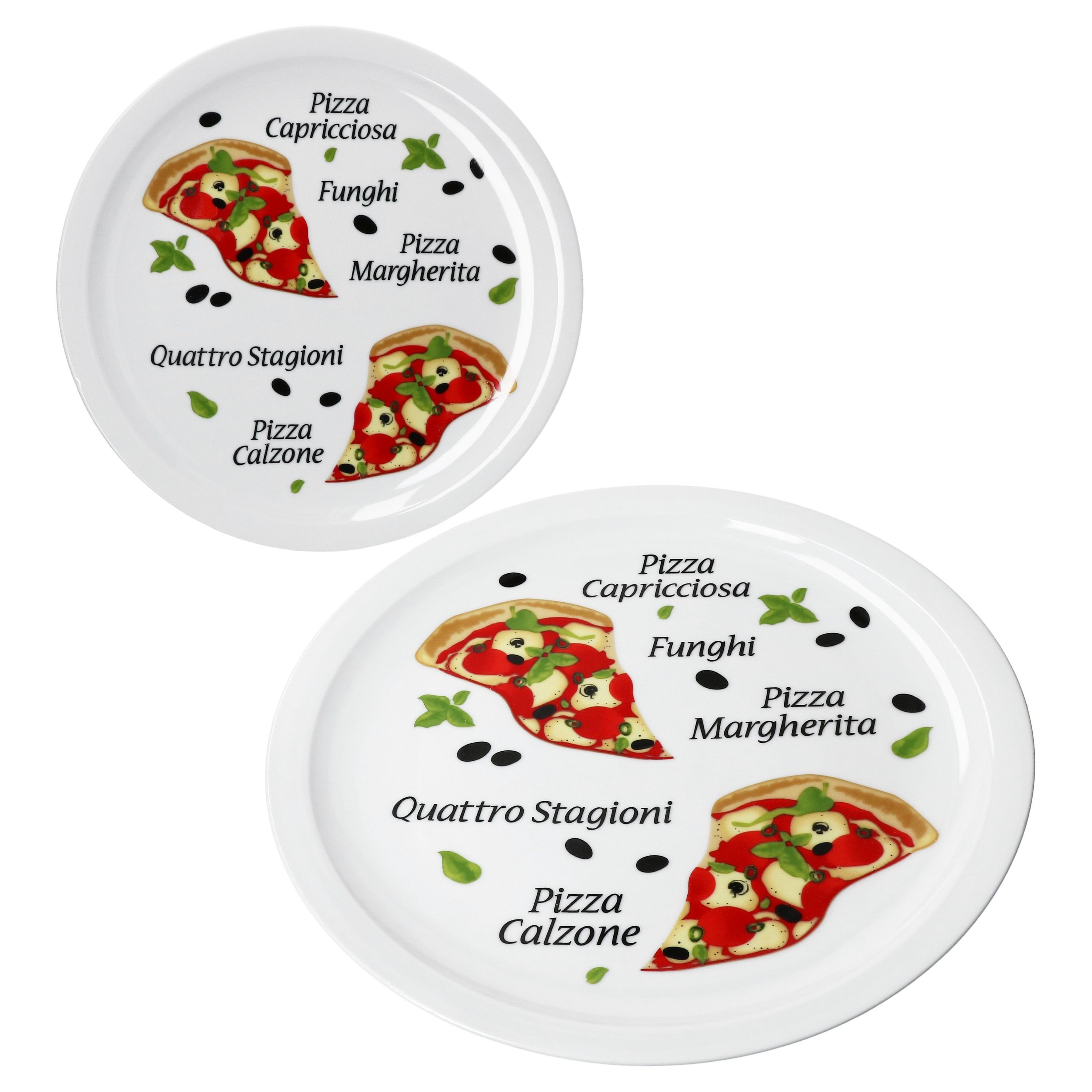 MamboCat Pizzateller 2er Set Variazione Pizzateller Ø30,5cm XL-Teller Pizza-Dekor Platte