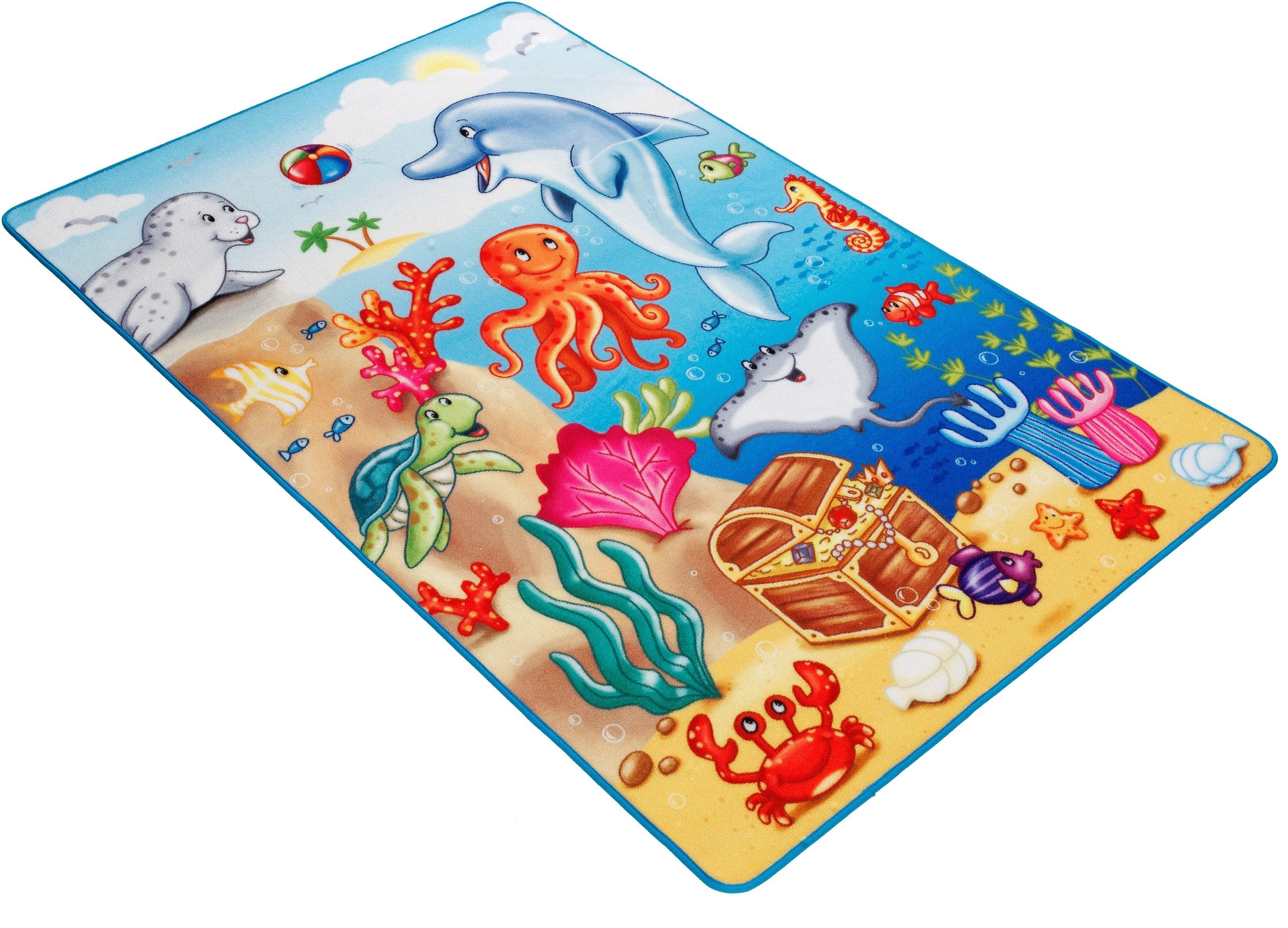 Kinderteppich Lovely Kids LK-7, Motiv rechteckig, mm, Höhe: Kinderzimmer Carpet, im Meer, 2 Böing Tiere