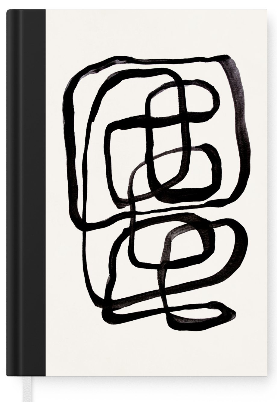MuchoWow Notizbuch Abstrakt Muster, - A5, - Kunst - Haushaltsbuch 98 Linien Journal, Seiten, Merkzettel, Tagebuch, Notizheft