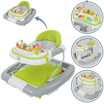 ib style Lauflernhilfe Wave Babywalker Grün, Lauflernwagen mit Schaukelfunktion & elektronischem Spielelement