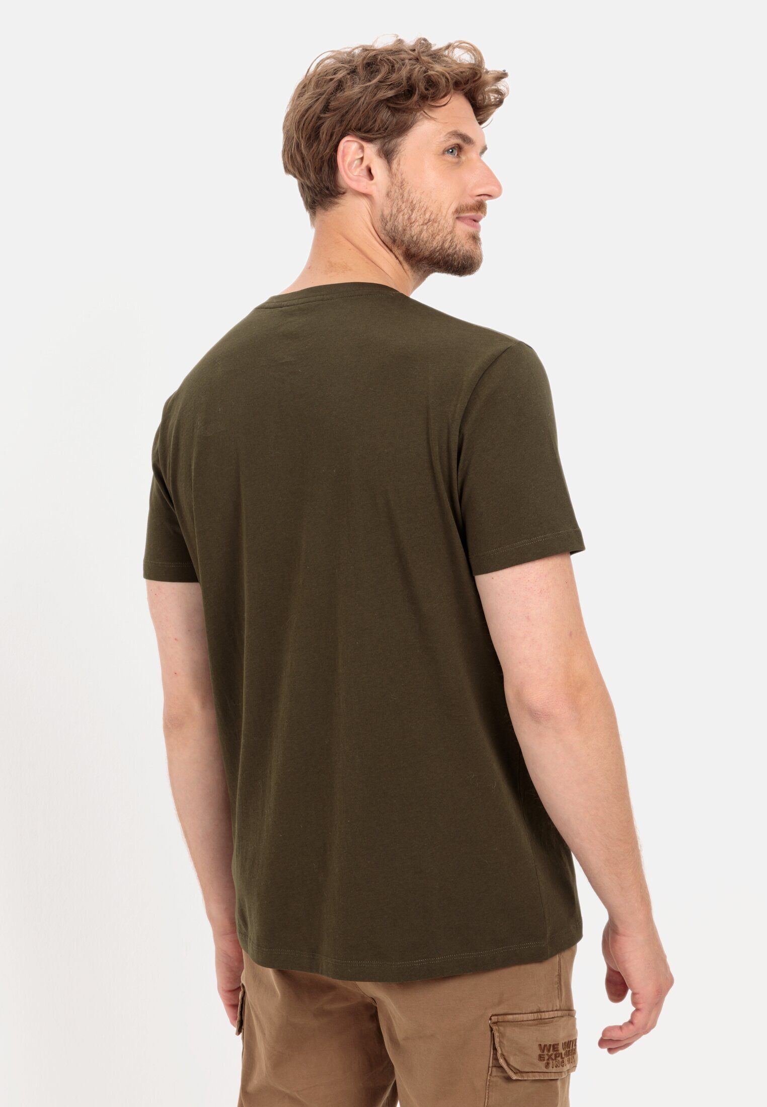 camel active Dunkel khaki T-Shirt Cotton aus Organic