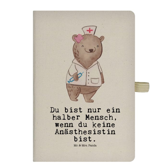 Mr. & Mrs. Panda Notizbuch Anästhesistin mit Herz - Transparent - Geschenk Krankenhaus Notizbl