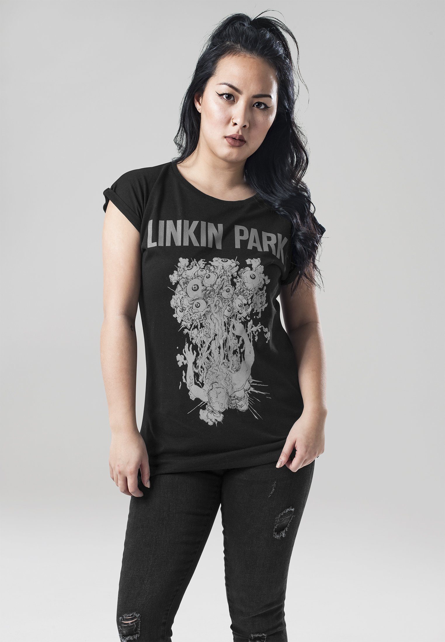 Merchcode Kurzarmshirt Damen Ladies Linkin Park Eye Guts Tee (1-tlg) | T-Shirts