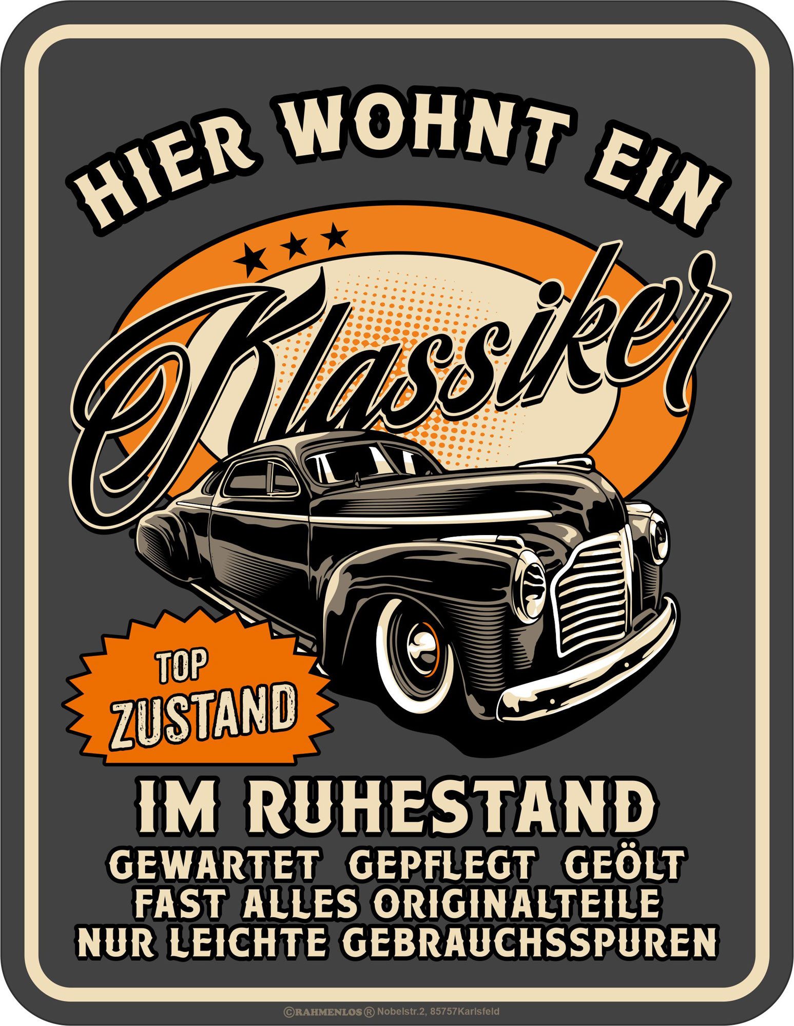 Metallschild Ruhestand - Fun-Schilder - Klassiker