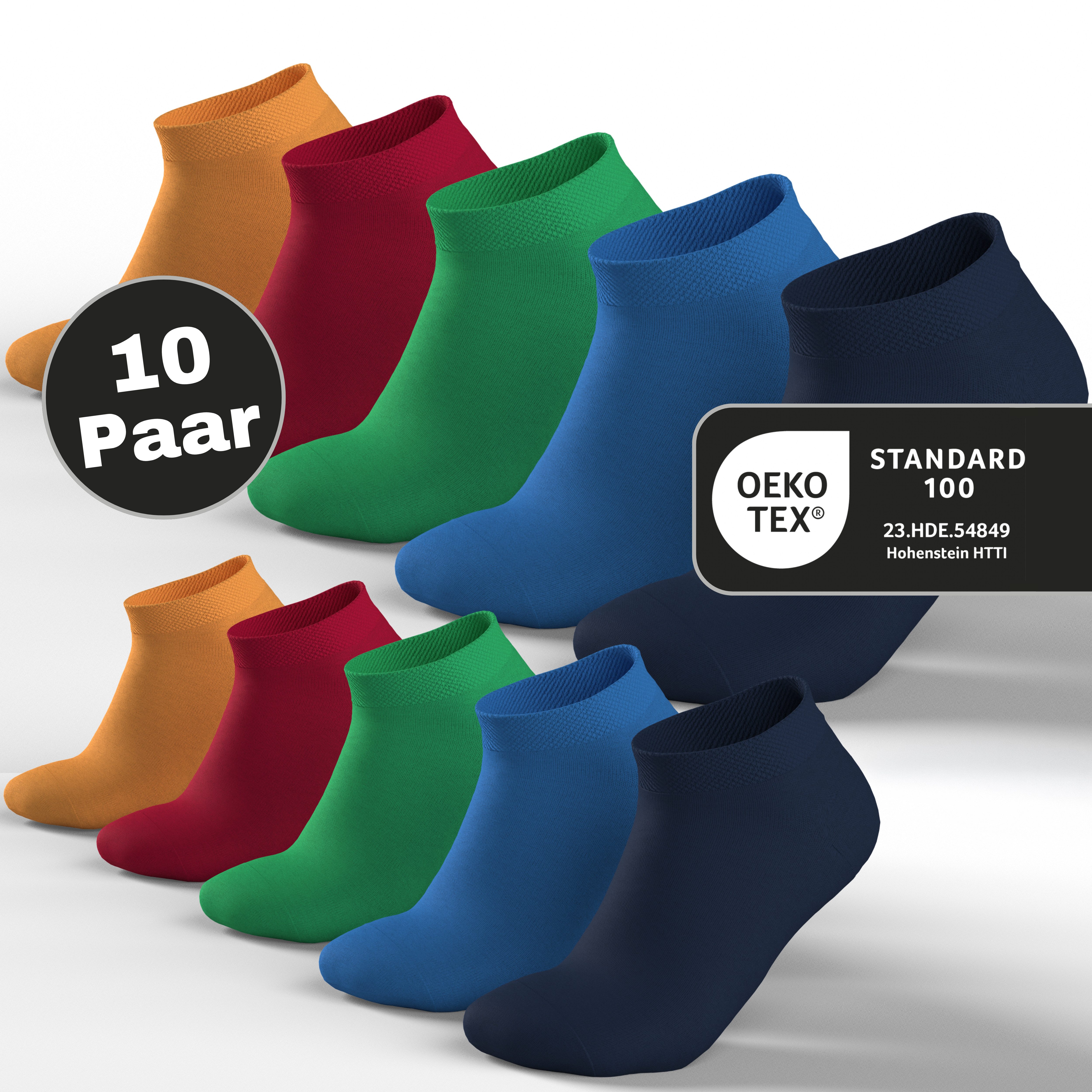 MEDOLY Sneakersocken Premium Sneaker Socken 80% Baumwolle (10 Paar) Herren & Damen mit Komfortbund & Nahtlos - ohne Gummidruck