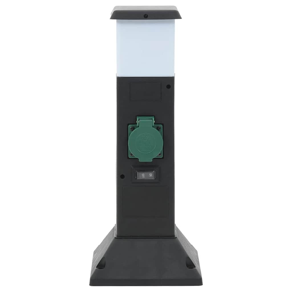 vidaXL Steckdose Außensteckdose mit Lampe und Erdspieß 2-fach 16x16x39,5cm