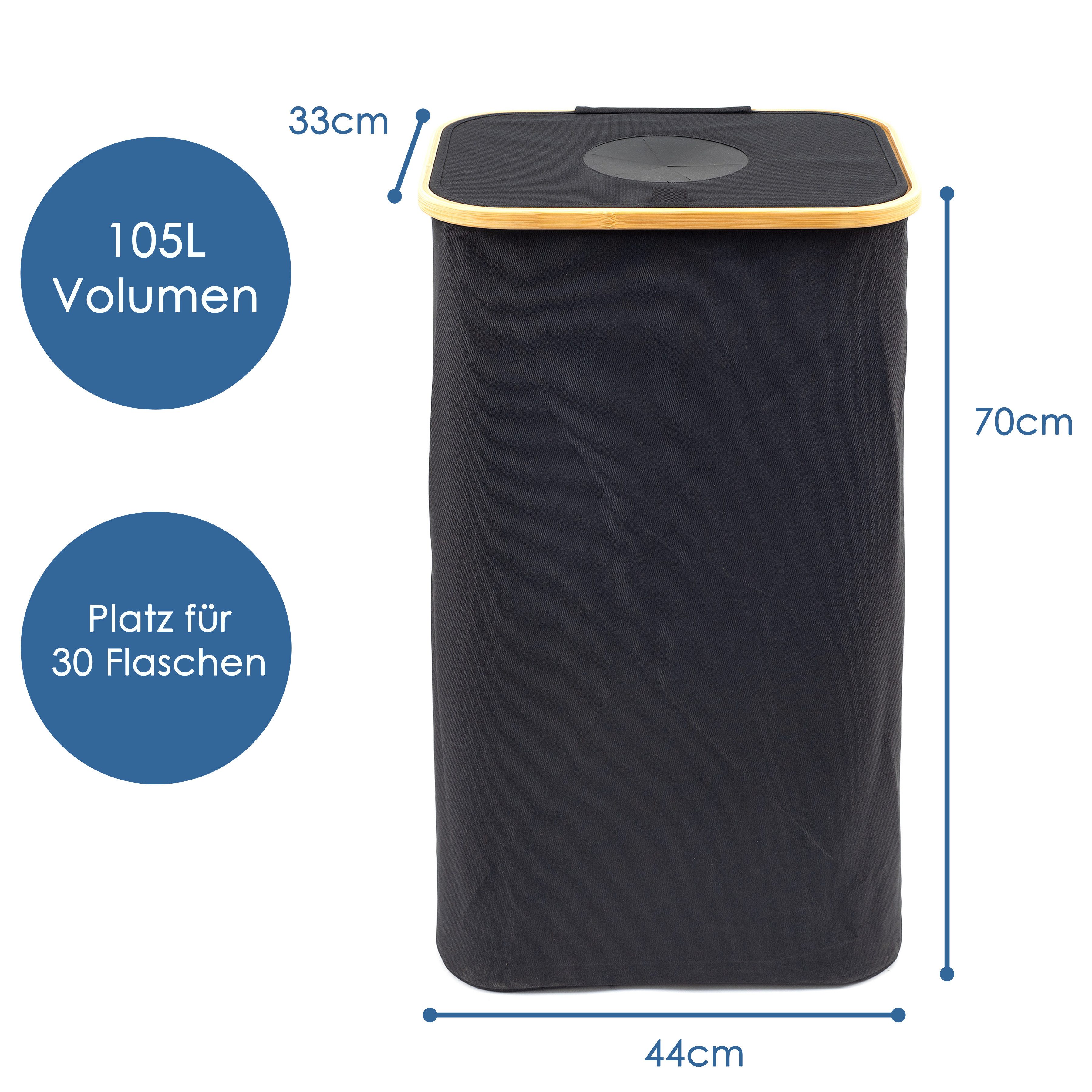 Hanseküche Flaschenkorb Pfandflaschenkorb mit großer Tragetasche (XXL), 105 l, Sammelbehälter für Leergut & Altglas inkl. Flaschentasche – Bild 3 von 5