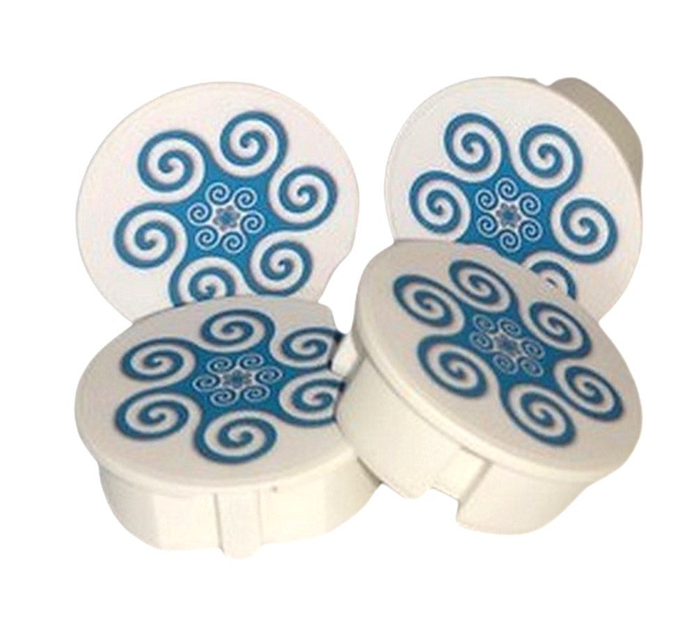 STECKEL Wanddekoobjekt 4 Stück DEKO-STECKEL® - DS-471 Ornament blau - Steckdosen Abdeckung (Spar-Set, 4 St., 4er-Set), praktisch und dekorativ