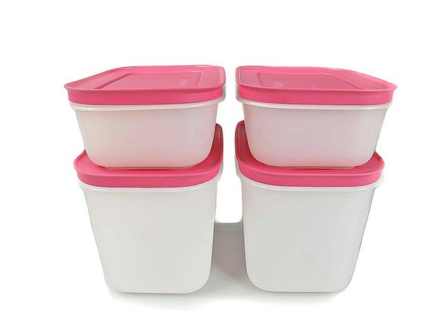 Tupperware Frischhaltedose “Eis-Kristall 1,1 L(2) + 450 ml(2) pink + SPÜLTUCH”