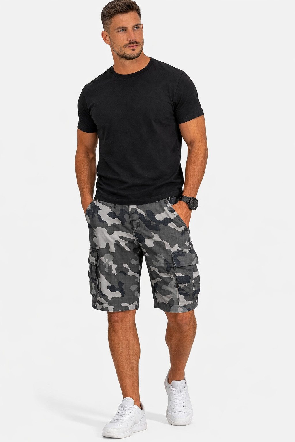 Brandit Bermudas Herren Bermuda Cargo Shorts Kurze Hose Short Army BW Sommer Knielang
