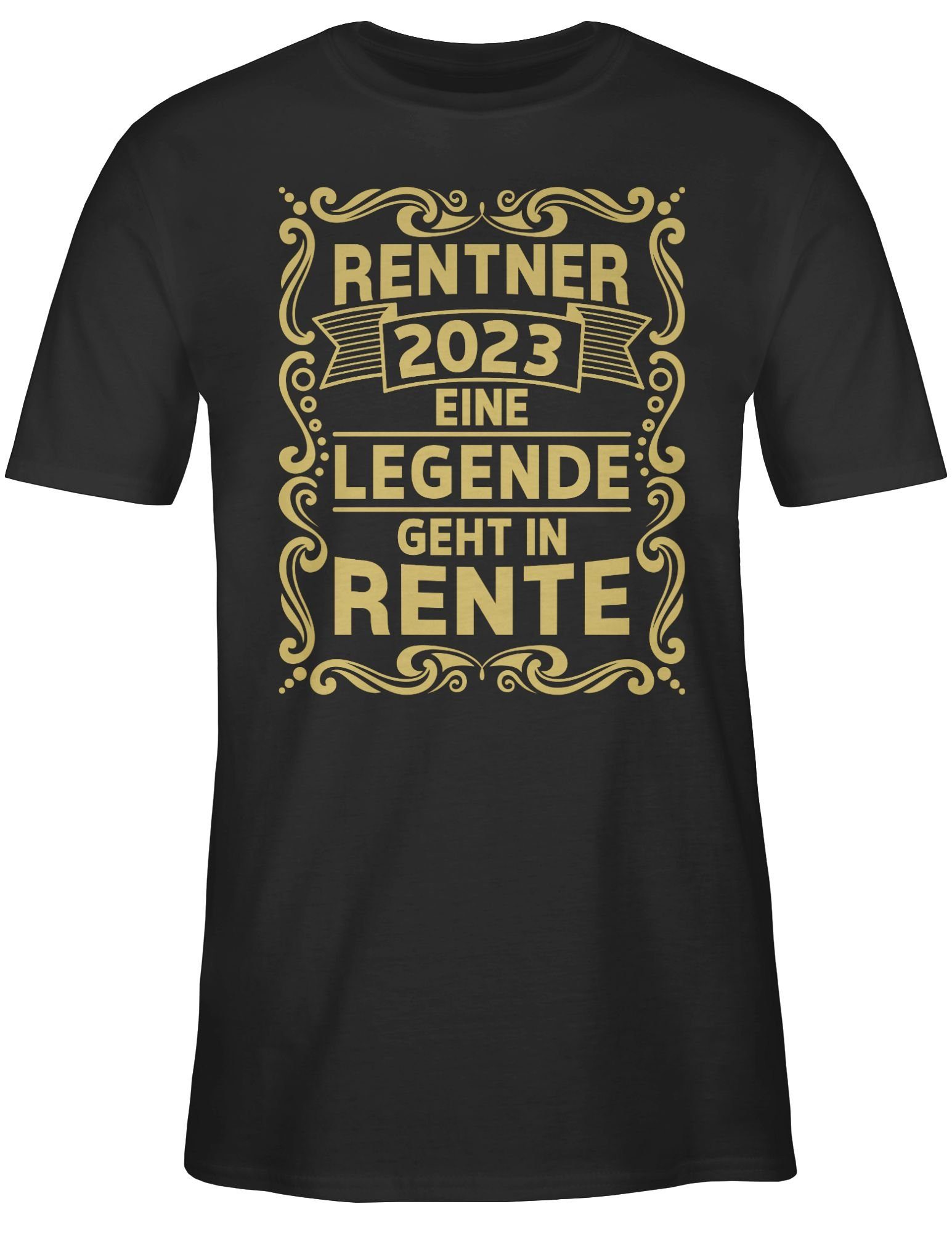 in Schwarz geht Shirtracer Eine 01 Geschenk Legende T-Shirt Rente Rentner Rentner 2023