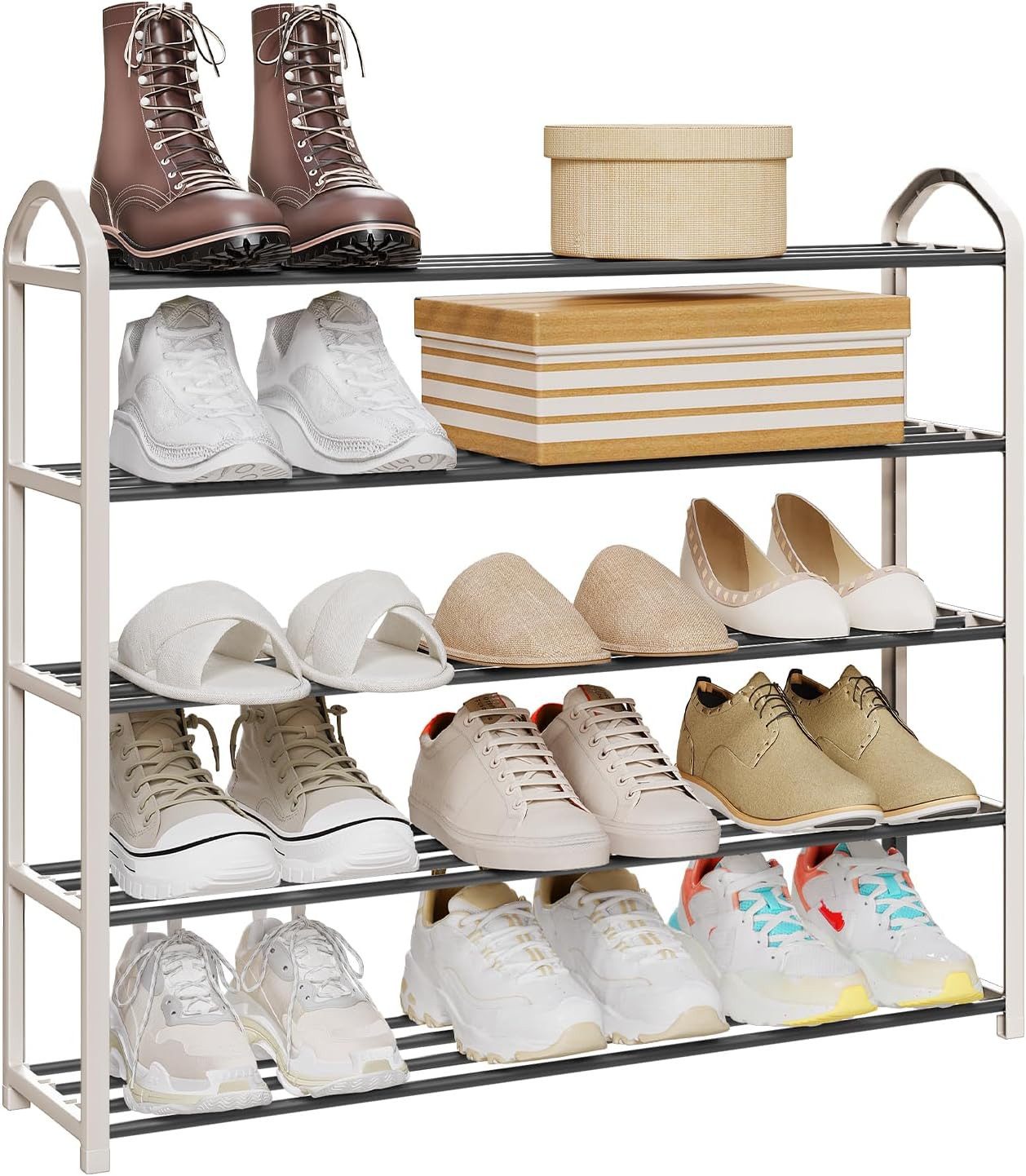 Woltu Schuhregal, 1-tlg., mit 5 Ablagen für 20 Paare Schuhe,XXL Ständer Reg günstig online kaufen