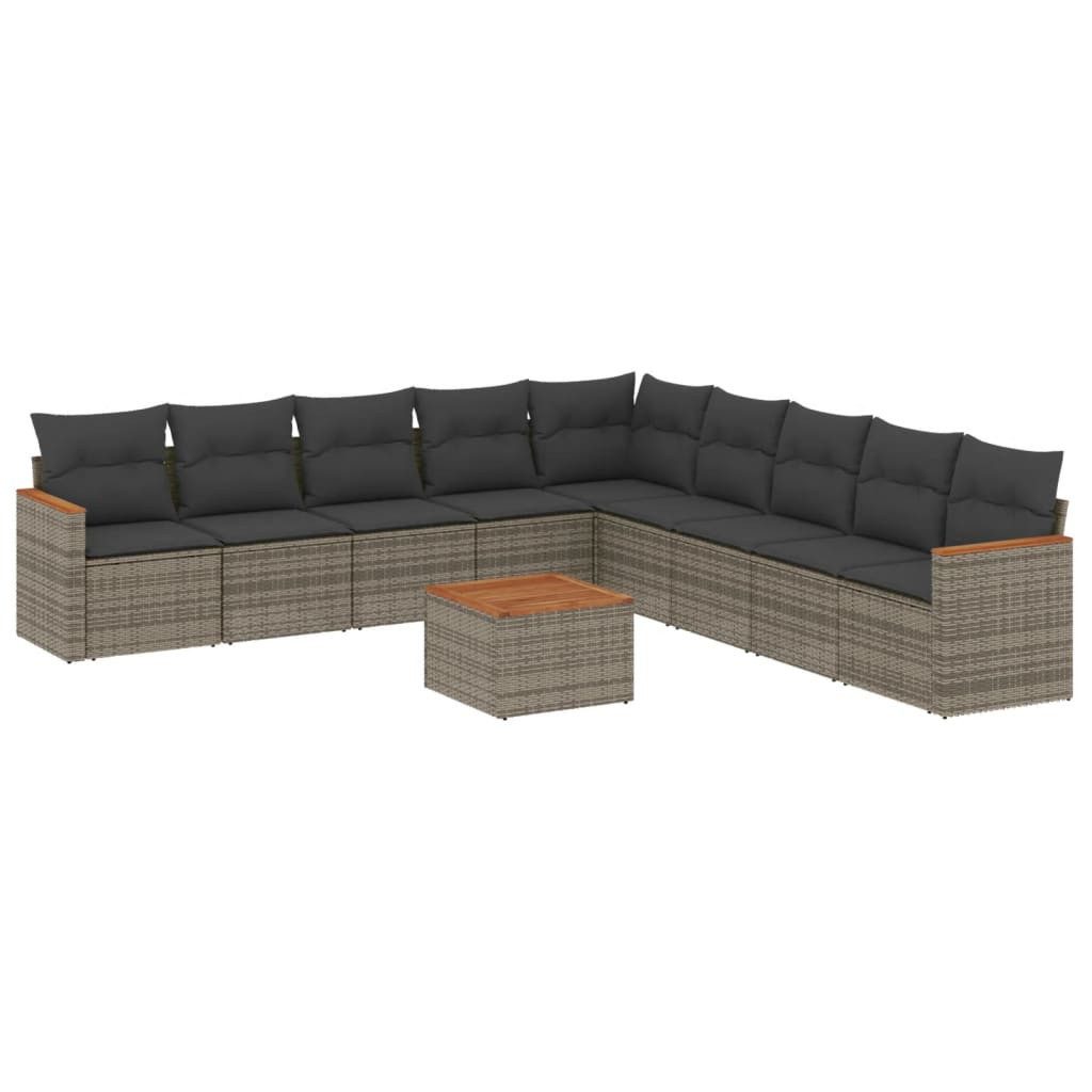 vidaXL Gartenlounge-Set 10-tlg. Garten-Sofagarnitur mit Kissen günstig online kaufen