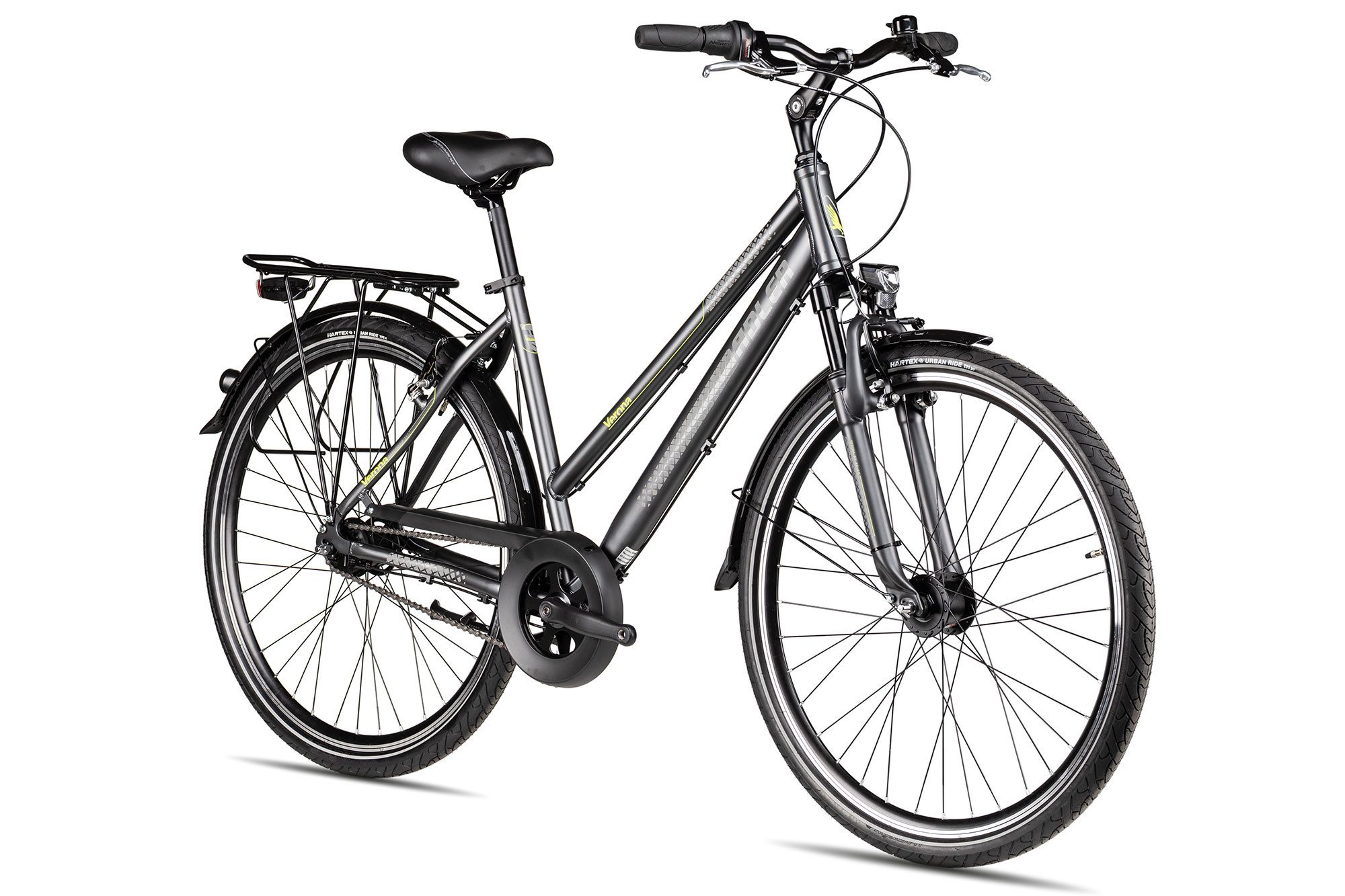 Adler Cityrad Verona NEXUS Trapez, 7 Gang Shimano Nexus 7 Rücktritt Schaltwerk, Nabenschaltung Rücktritt, Rücktrittbremse schwarz/grau