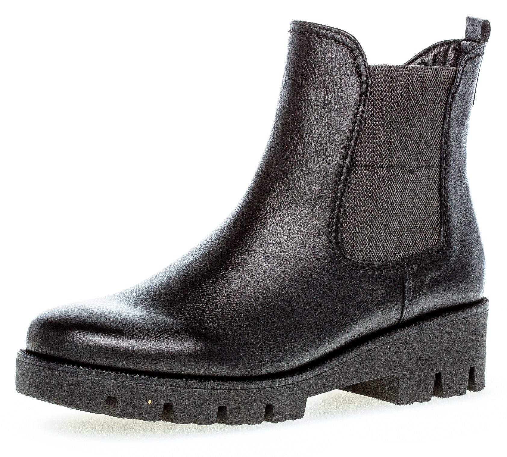 Gabor Hellas Chelseaboots mit H-Weite Stretcheinsatz, schwarz/grau