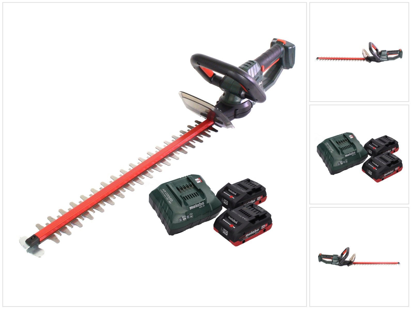 metabo Akku-Heckenschere HS 18 LTX 45 Akku Heckenschere 18 V 43 cm + 2x Akku 4,0 Ah + Ladegerä