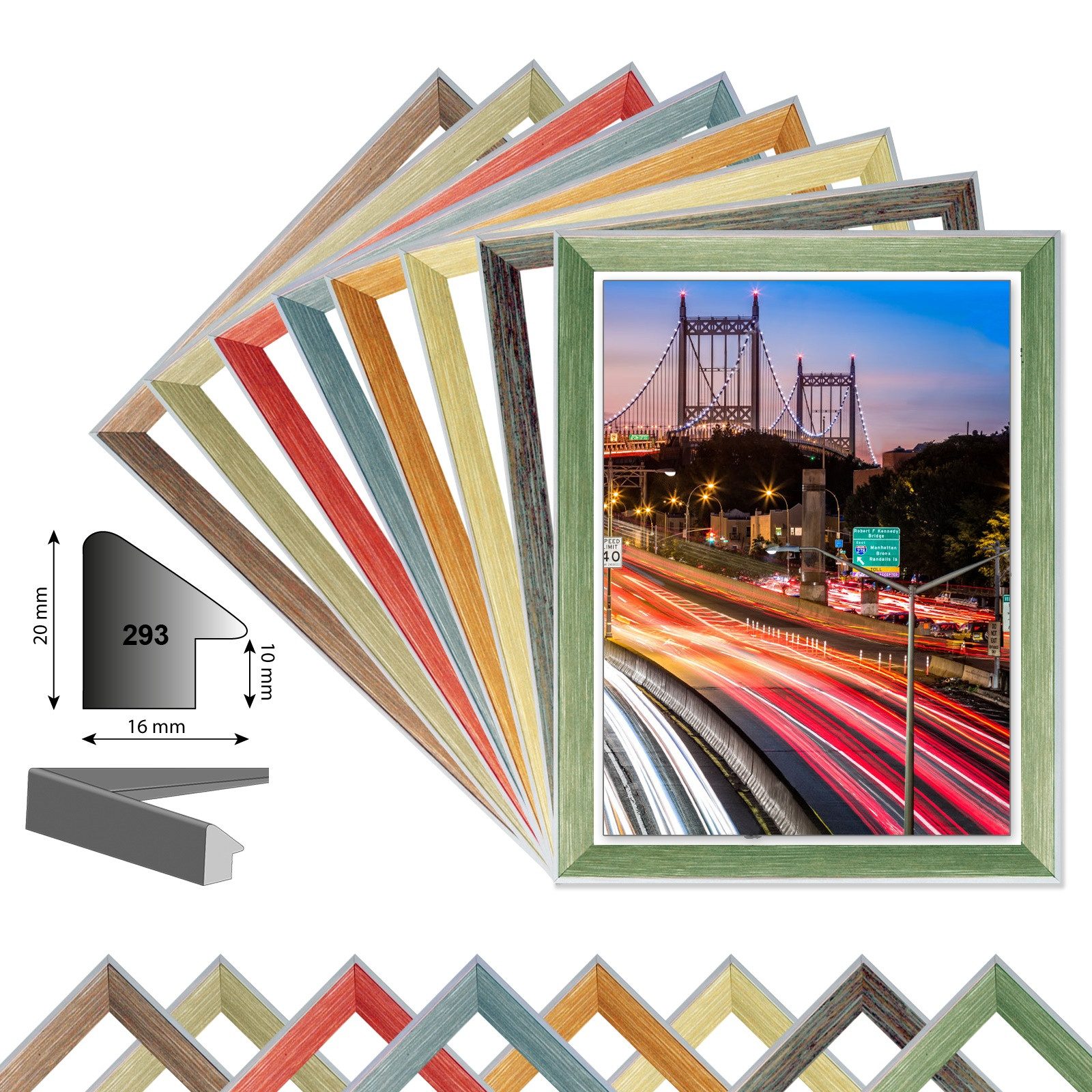 Bilderrahmen Neumann Рамки Holzrahmen MARYLAND, Wechselrahmen 8 Farben Profil HxB 20x16mm