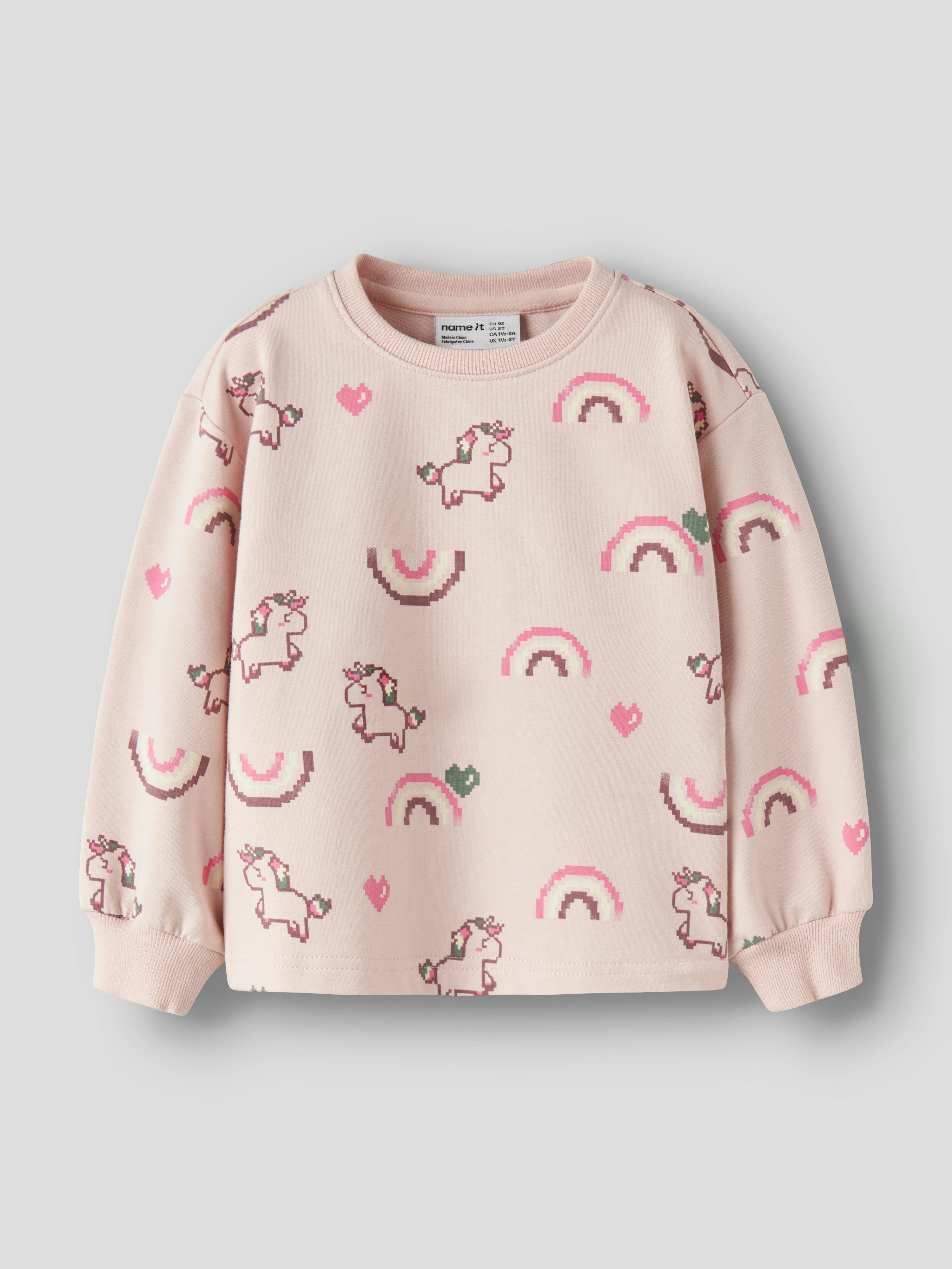 Name It Sweatshirt NMFLILITH LS RLX SWEAT UNB BOX Baumwollmischung, Allover Druck