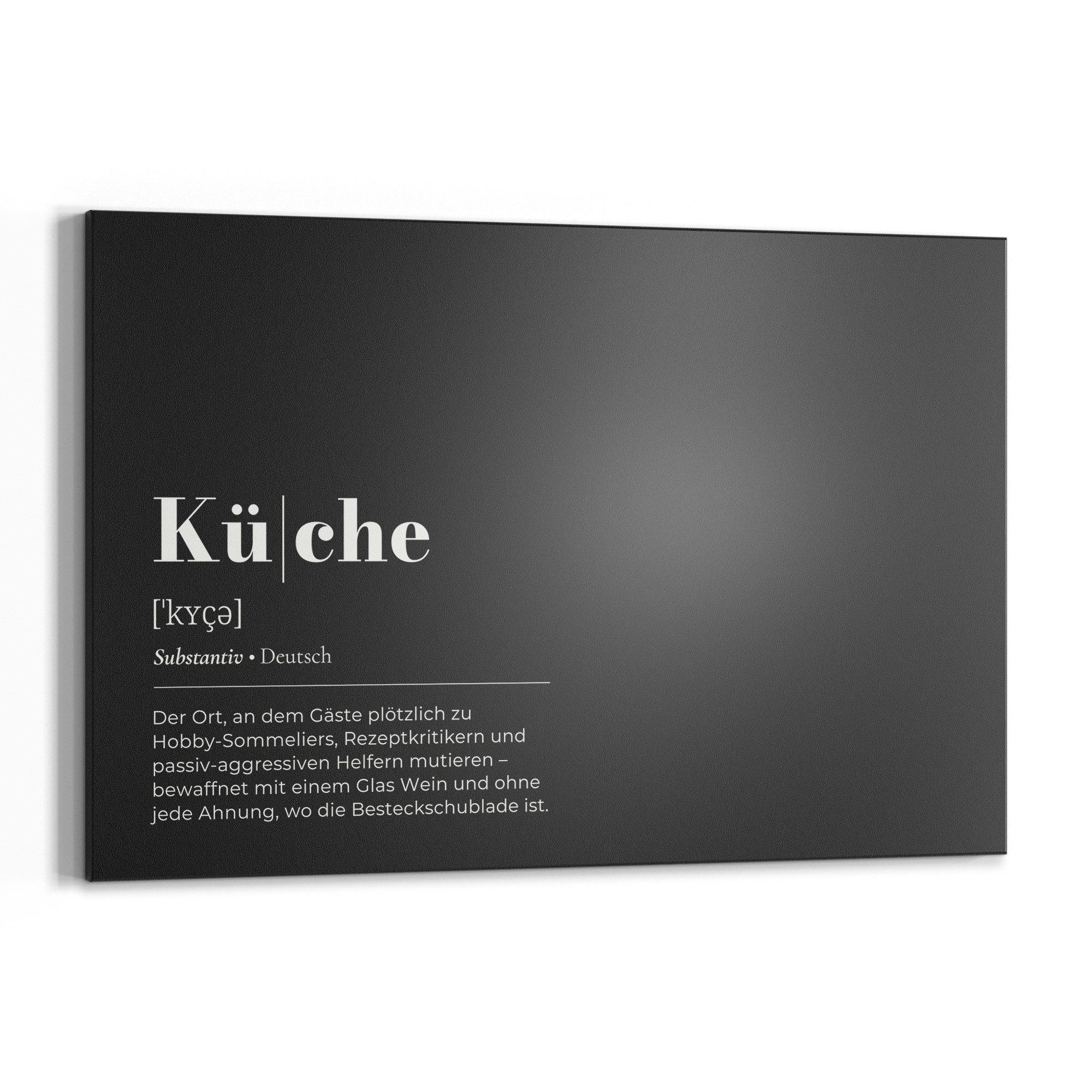 DEQORI Wandtafel 'Küche - Definition', (1-tlg), Metall Kreidetafel bedruckt Schreibtafel modern Schiefertafel Tafel