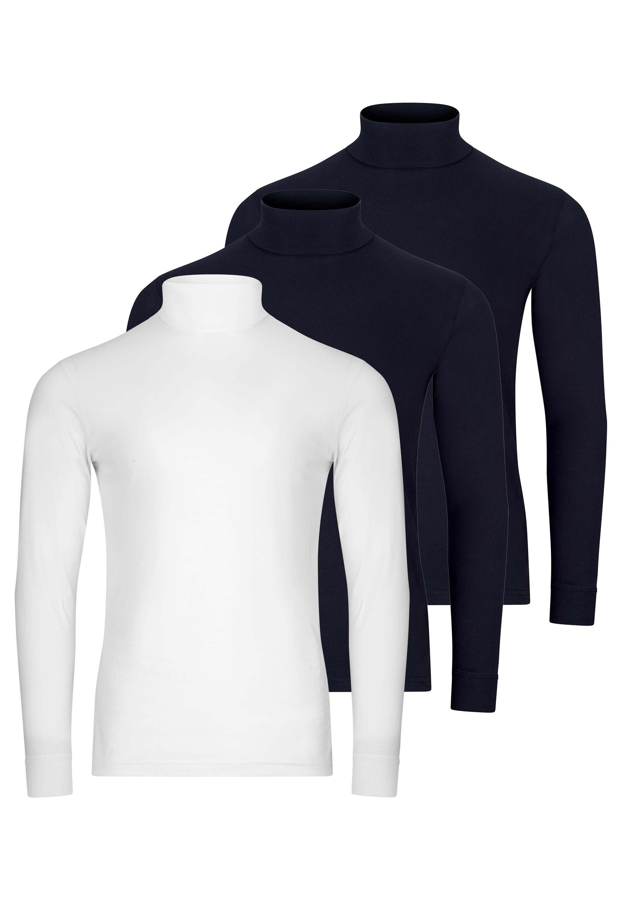 RAGMAN Langarmshirt 3er Pack Basic (Spar-Set, 3-tlg) Rollkragenshirt - Baumwolle - Atmungsaktiv. Reduzierter Preis € 69,95. Unverbindliche Preisempfehlung € 77,85