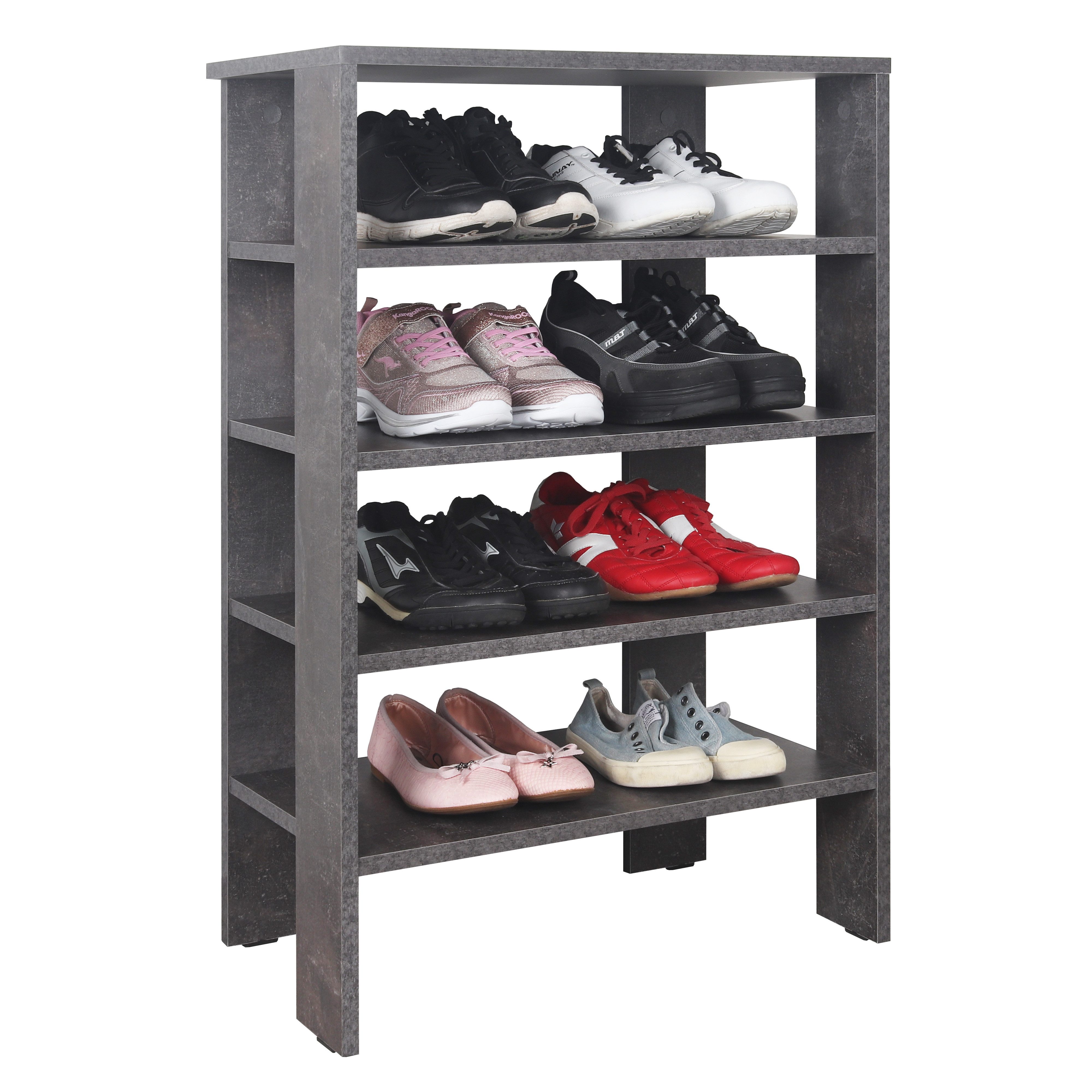 RICOO Schuhregal WM040-BG, 1-tlg., Schuhablage hohes Regal Hochregal schmal Standregal CD Dekoregal